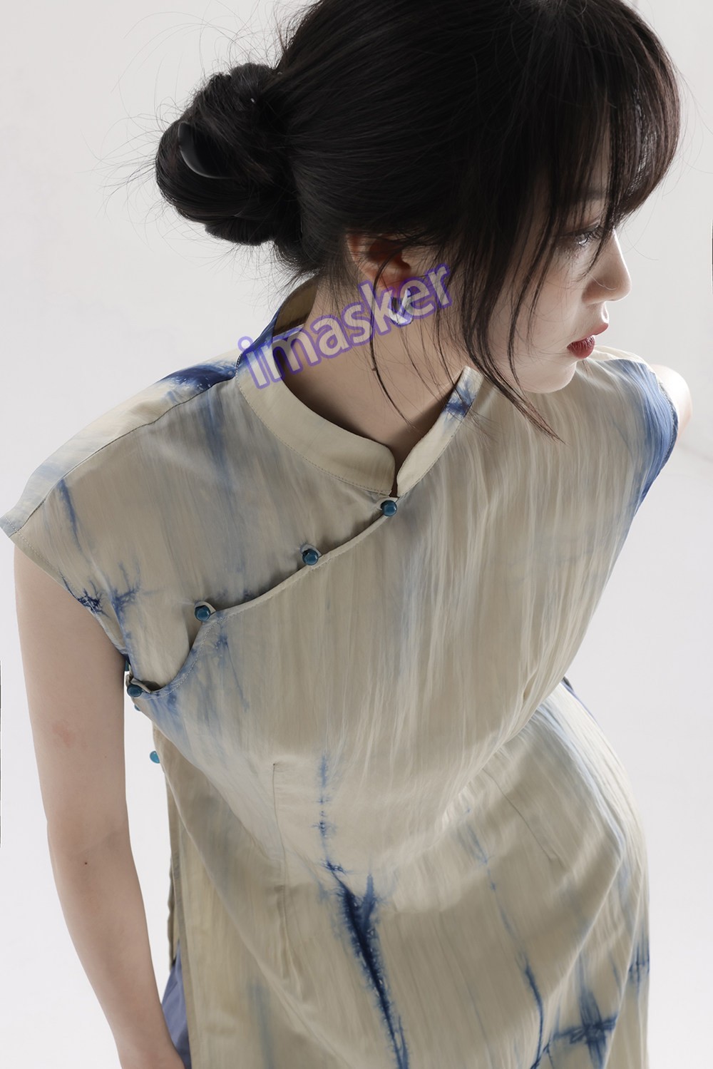 Ladies Open Slit Cheongsam New Ethnic Style Sleeveless Slimming Fit Qipao Dress