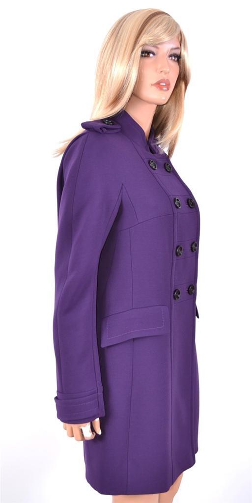 New Burberry Prorsum $2,595 Purple Wool Runway Military Coat Jacket 12 46