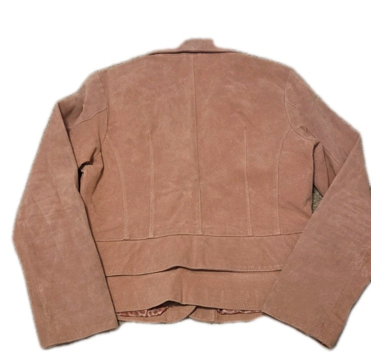 Hannah 100% Genuine Leather Jacket Size Med Pink Quality Retro