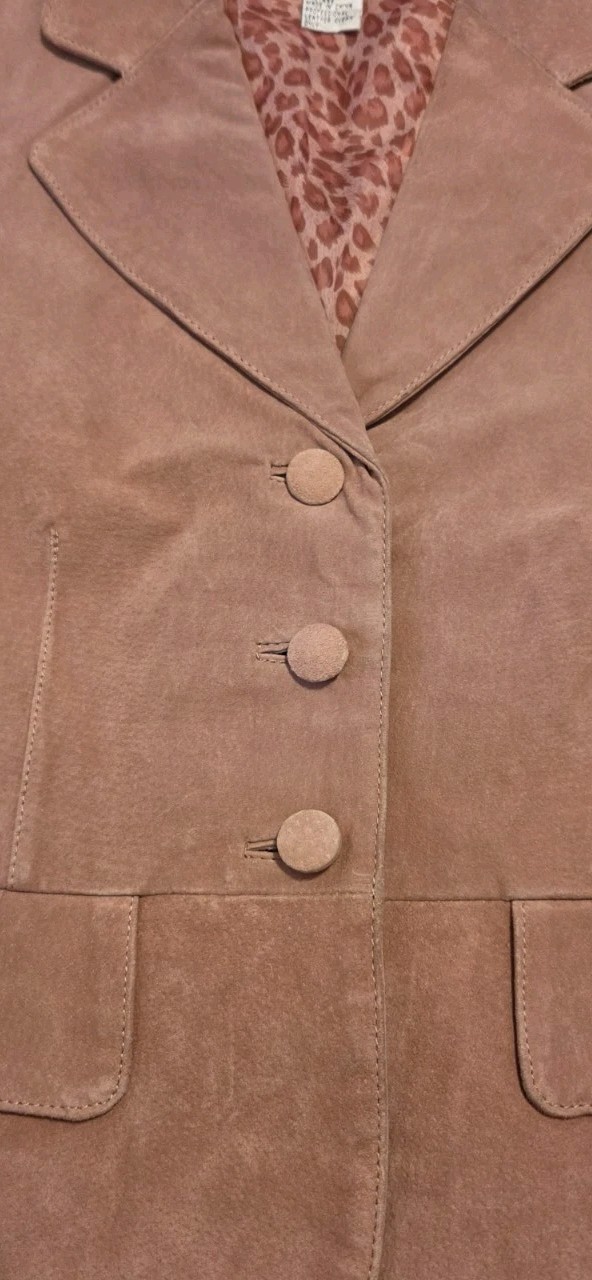 Hannah 100% Genuine Leather Jacket Size Med Pink Quality Retro