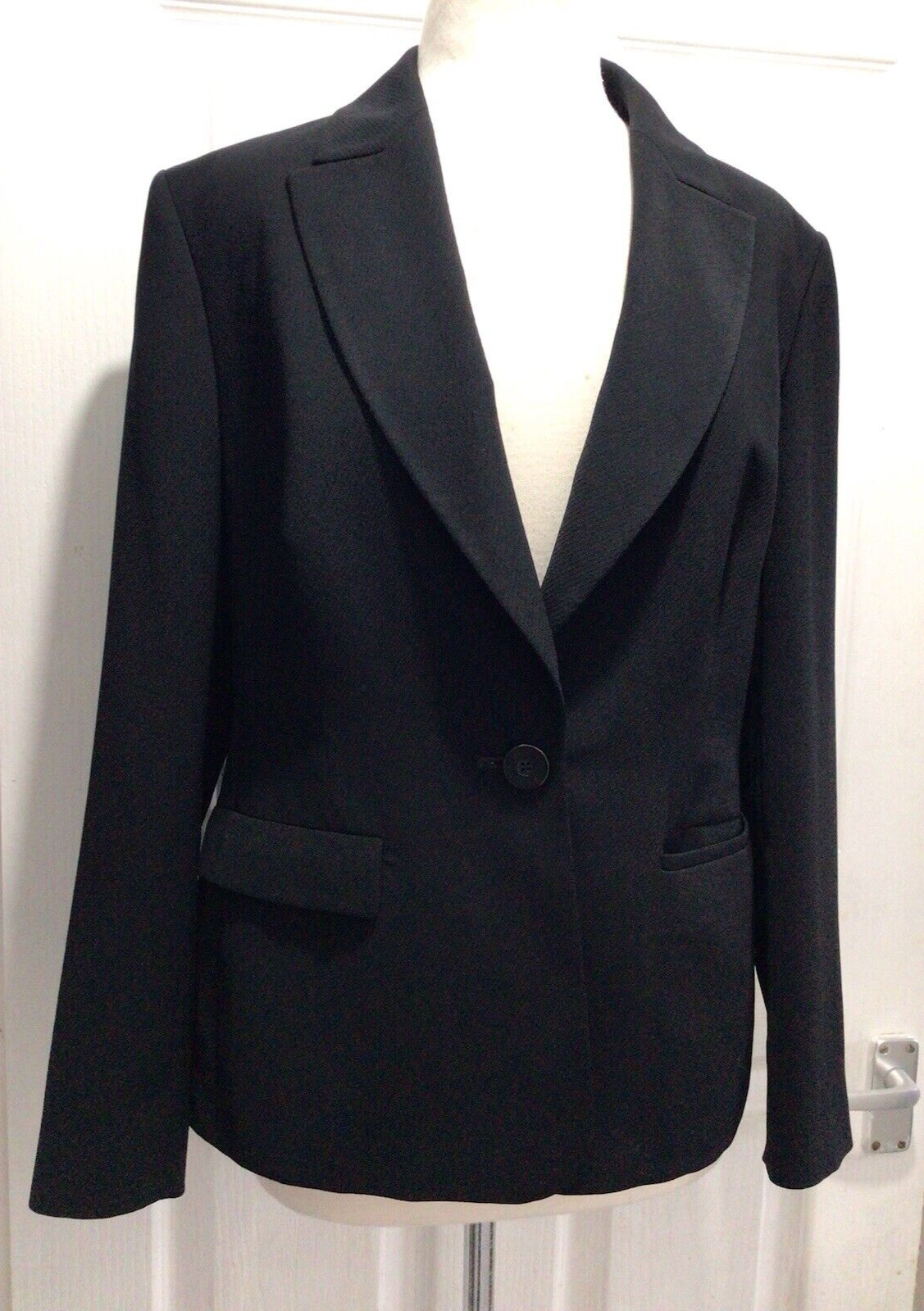 Marks & Spencer Standard Fit Black Office Formal Blazer UK 14 Business