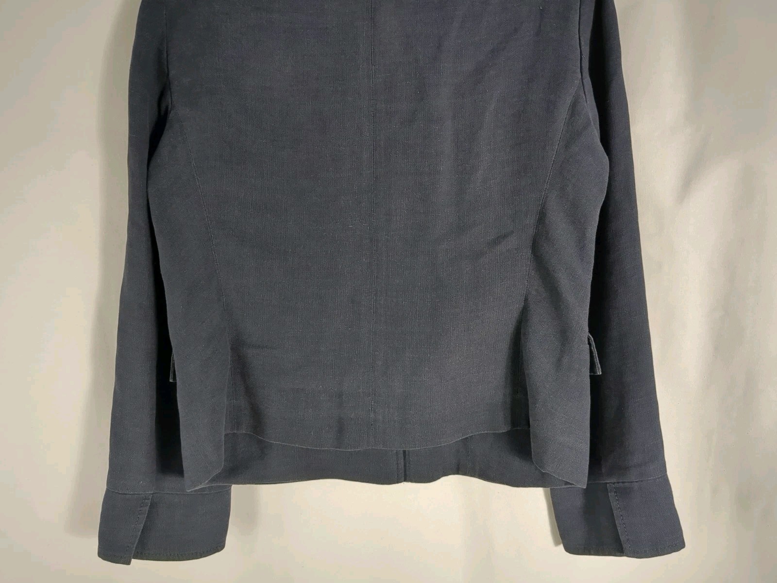 ✨💙 Loro Piana Heathered Navy Silk Linen Blend Snap Front Blazer Jacket – IT 46