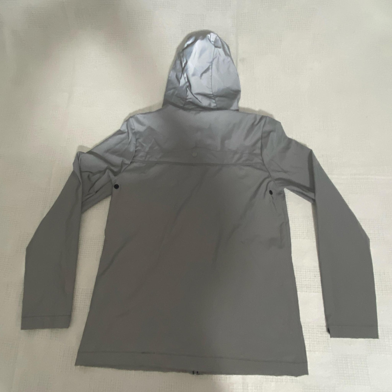 Hunter Jacket Womens Large Gray Hooded Rain Coat Full Zip Lightweight Casual