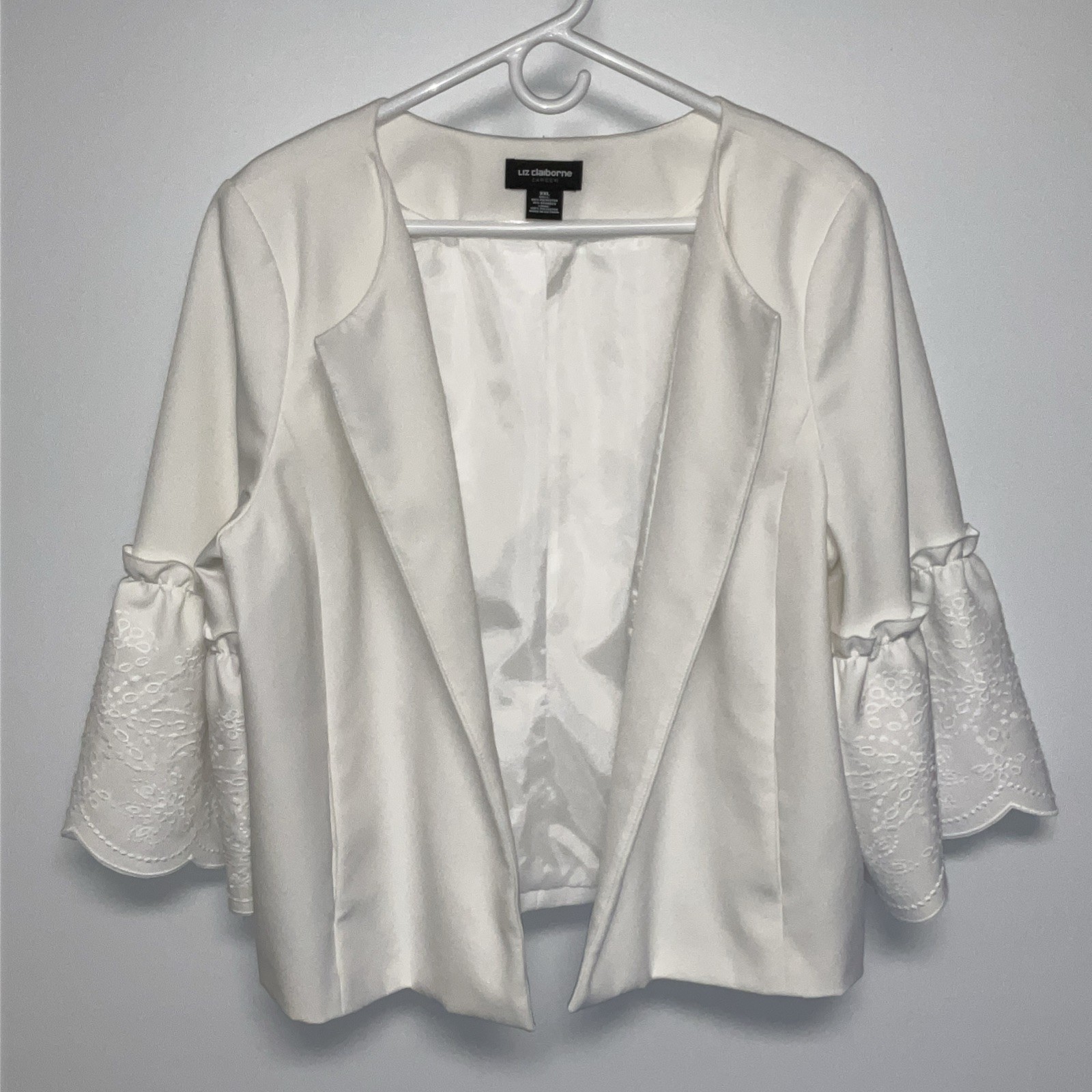Liz Claiborne 3/4 Sleeve Blazer Women’s 2XL White