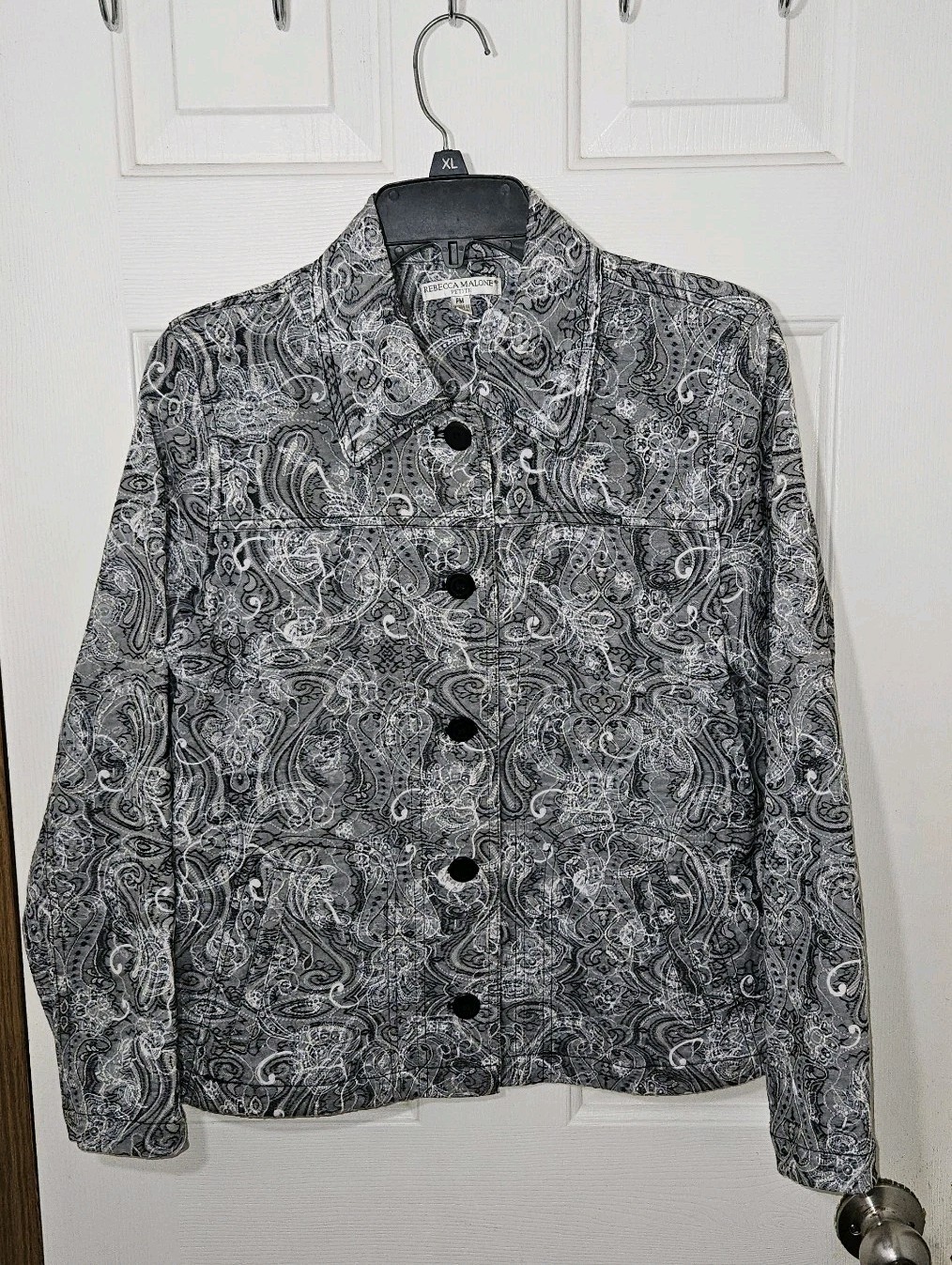 Rebecca Malone Textured Jacquard Tapestry Button Up Jacket 90’s Y2K Petite M