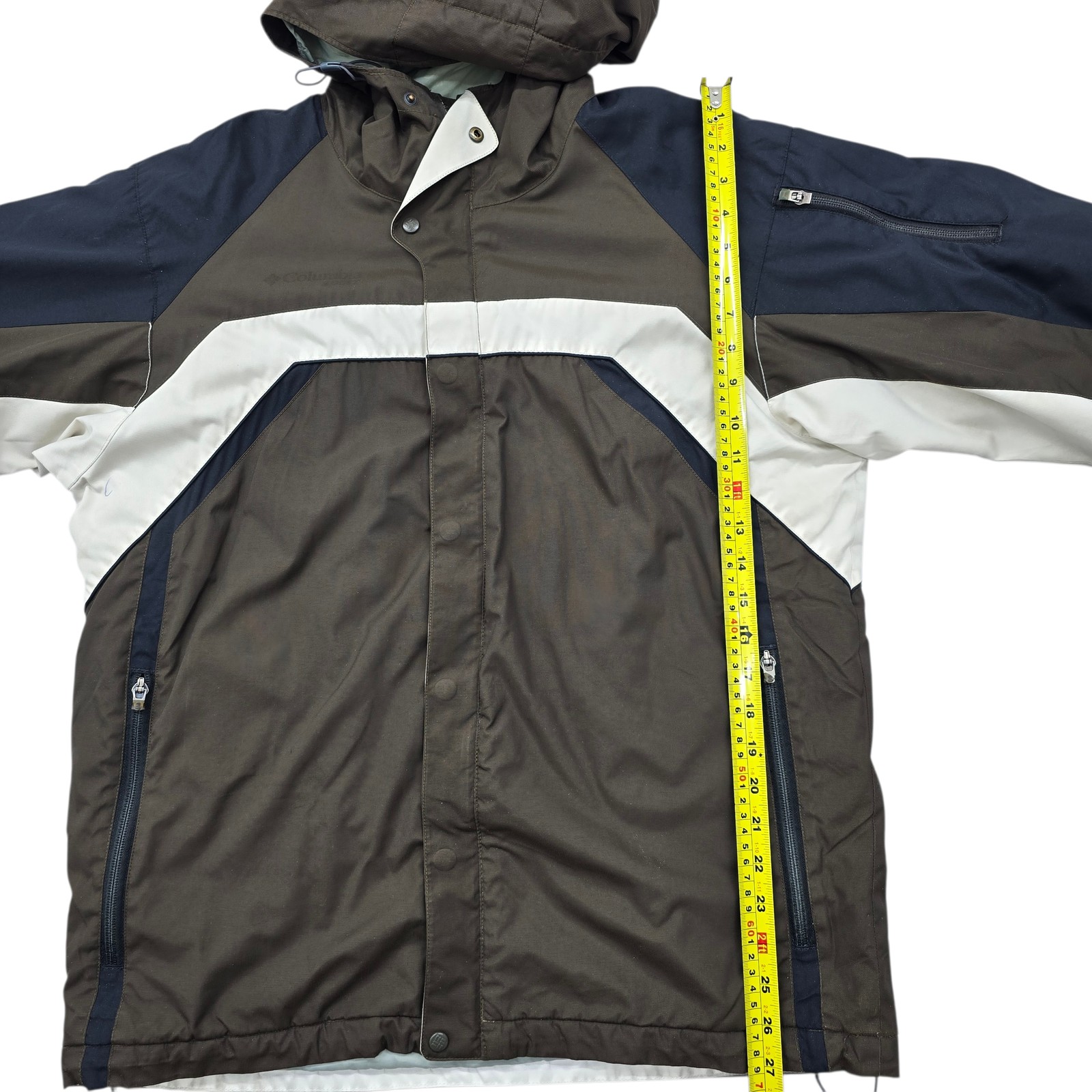 Columbia Men’s S Color-block Hooded Jacket Full Zip Pockets Outdoor