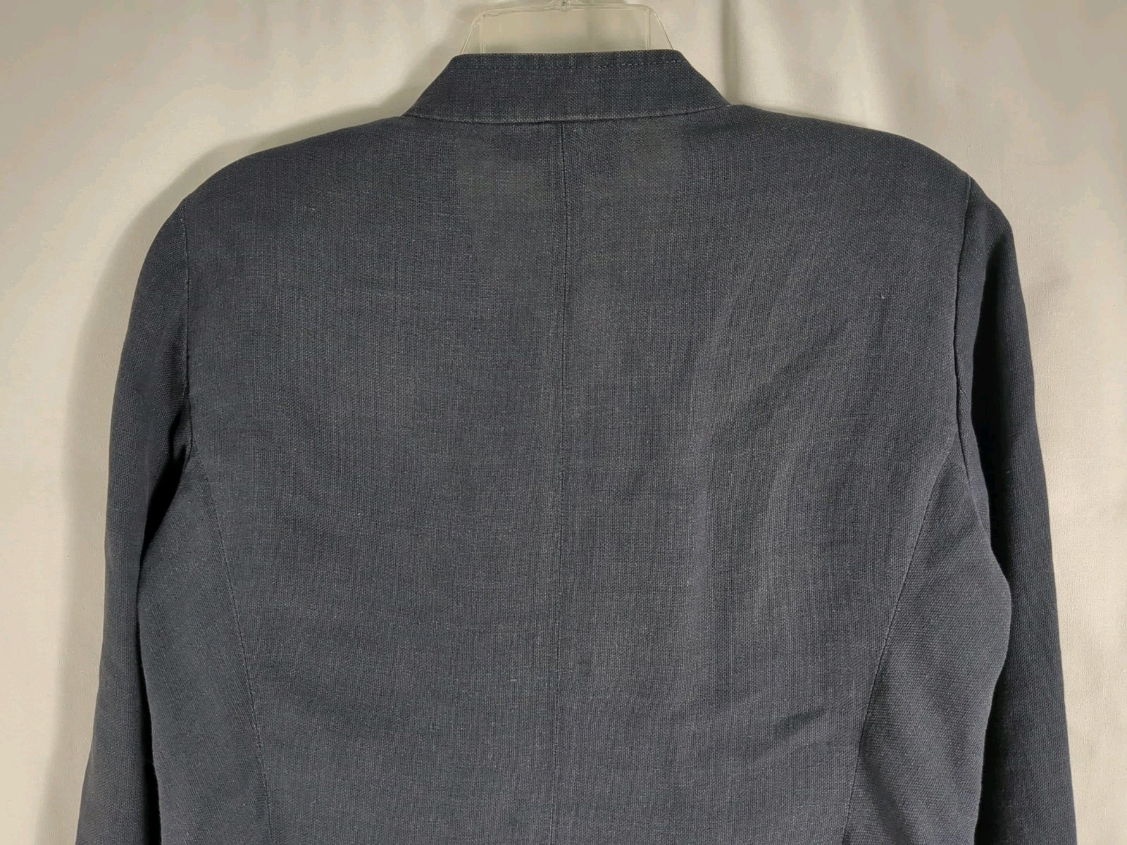 ✨💙 Loro Piana Heathered Navy Silk Linen Blend Snap Front Blazer Jacket – IT 46