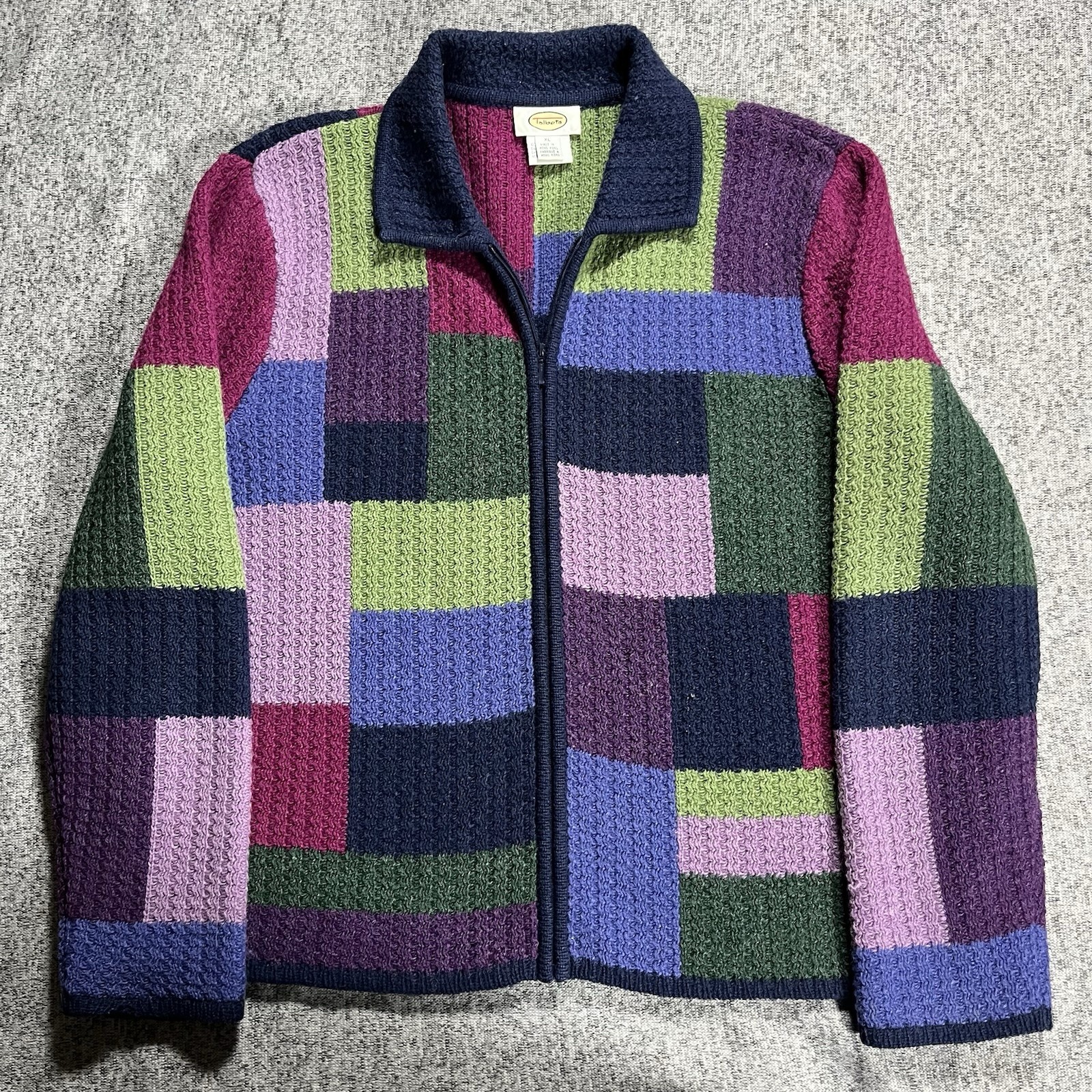 Women’s Vintage Talbots Full Zip Jacket Wool Size XL Made In Hong Kong