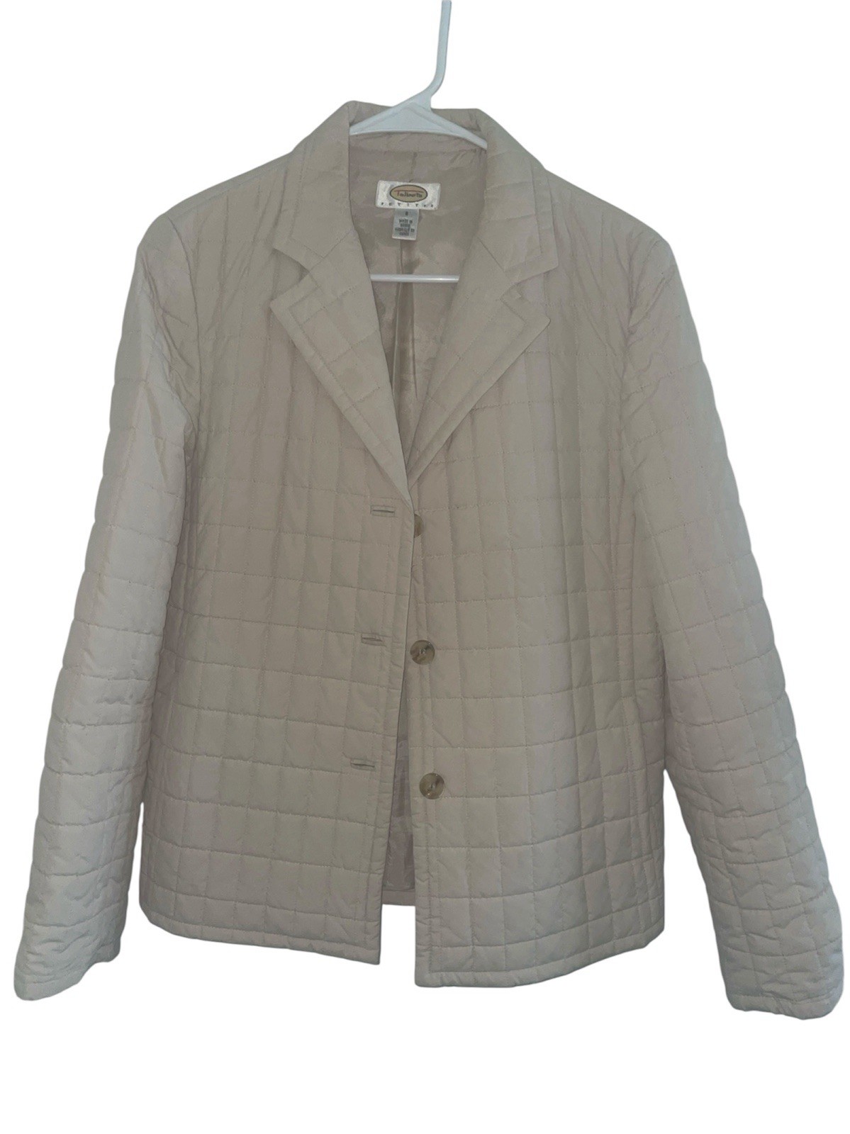 Talbots Women’s Quilted Jacket Ivory Cream, Petites Sz 8 ,Athleisure Casual