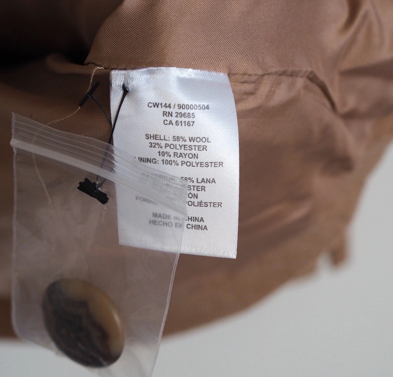 Pendleton Wool Blend Topper Coat Size XL Desert Beige New Ships from USA
