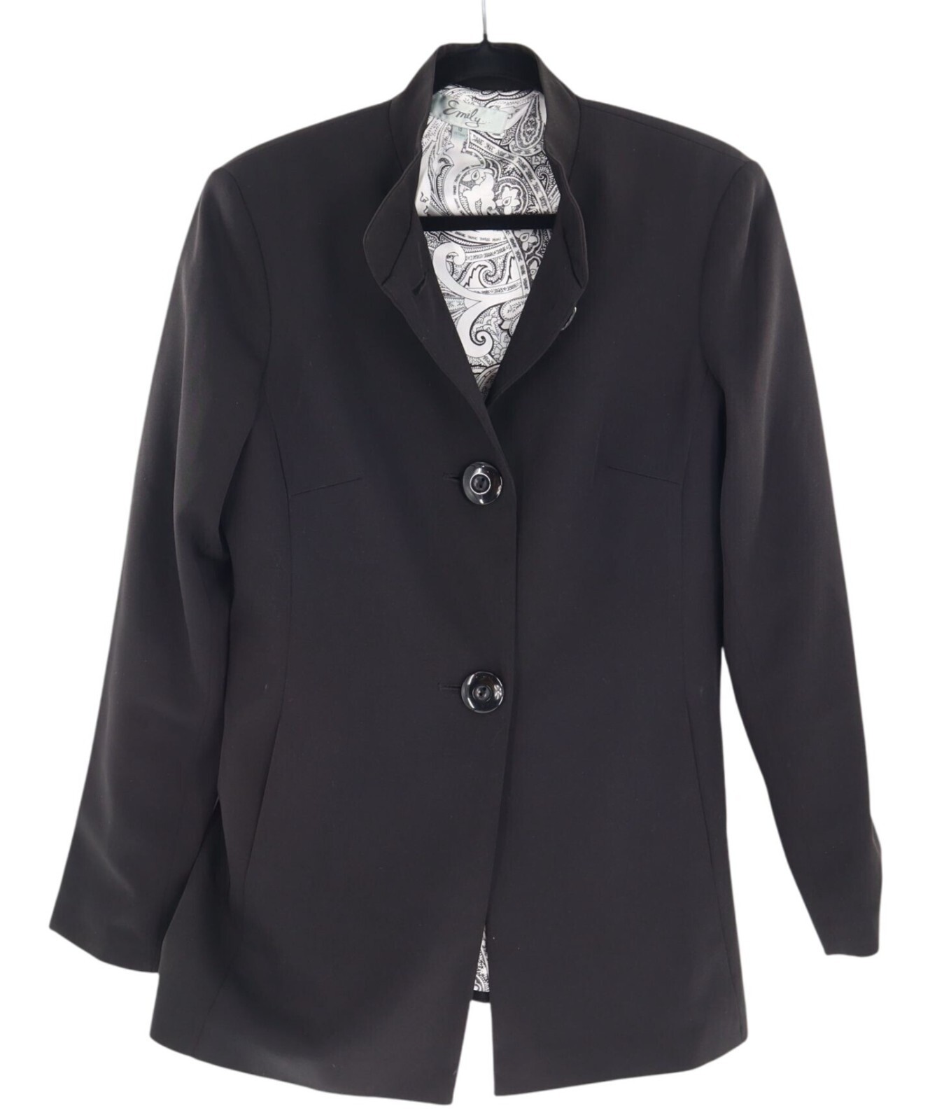 Emily Blazer Womens 10 Black Classic Professional Modern Formal Polished Career