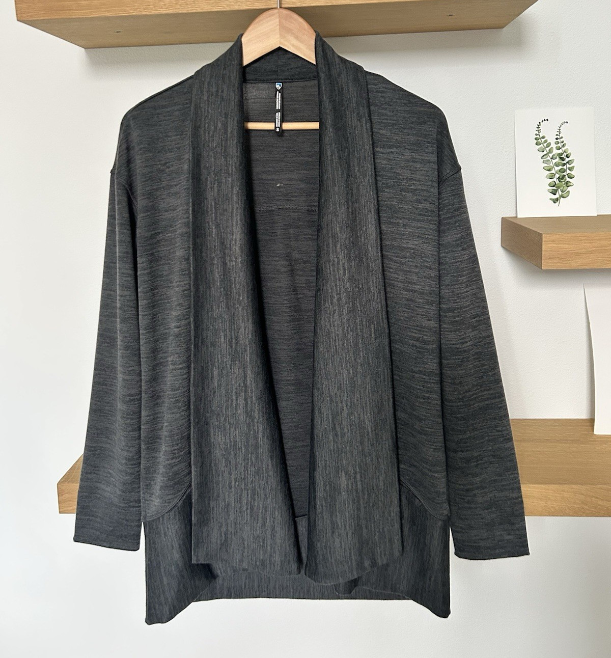 KUHL Women’s Open Front Jacket w/ Pockets, Heathered Gray Mid-Length Size S