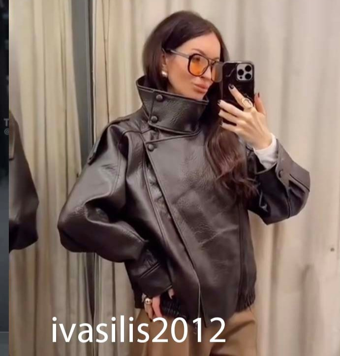 ZARA WOMAN FW25/26 BROWN FAUX LEATHER JACKET XS-XXL 4391/892/700