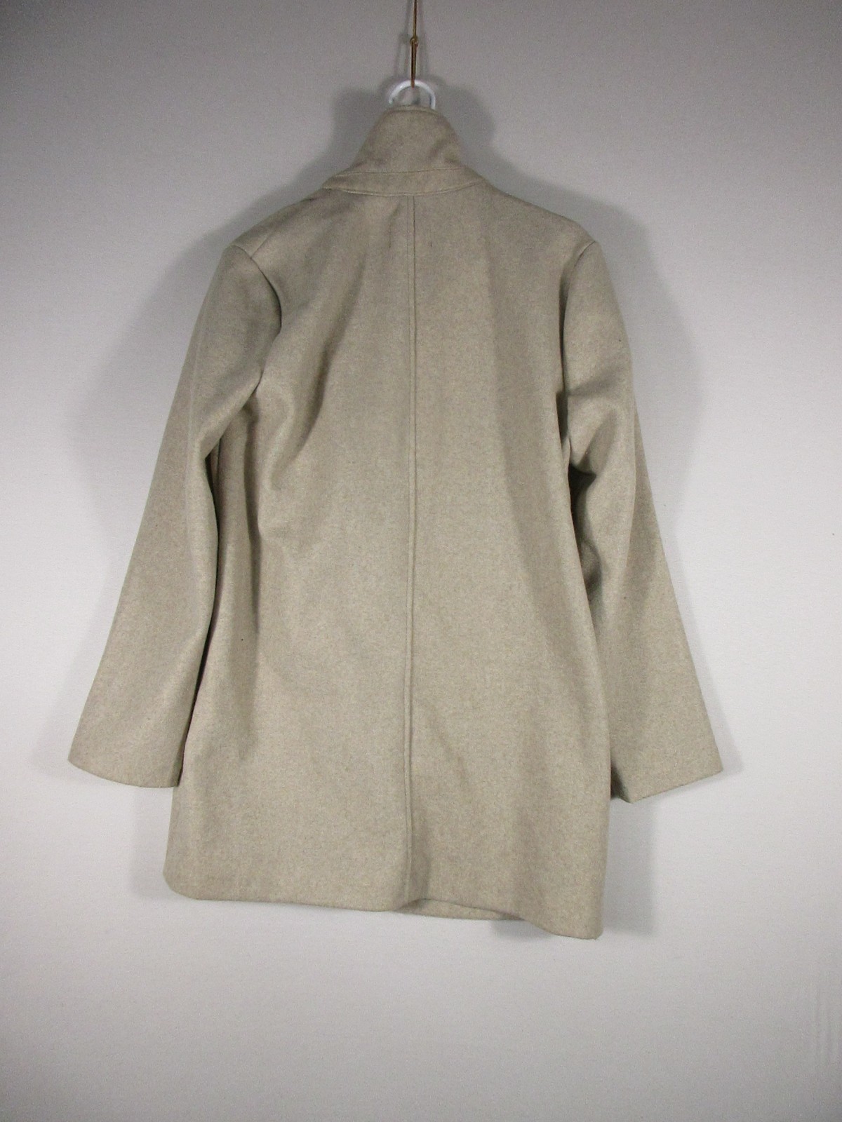 Love Tree Womens Pullover Button-Up Coat Long Sleeve Pockets Size L Beige