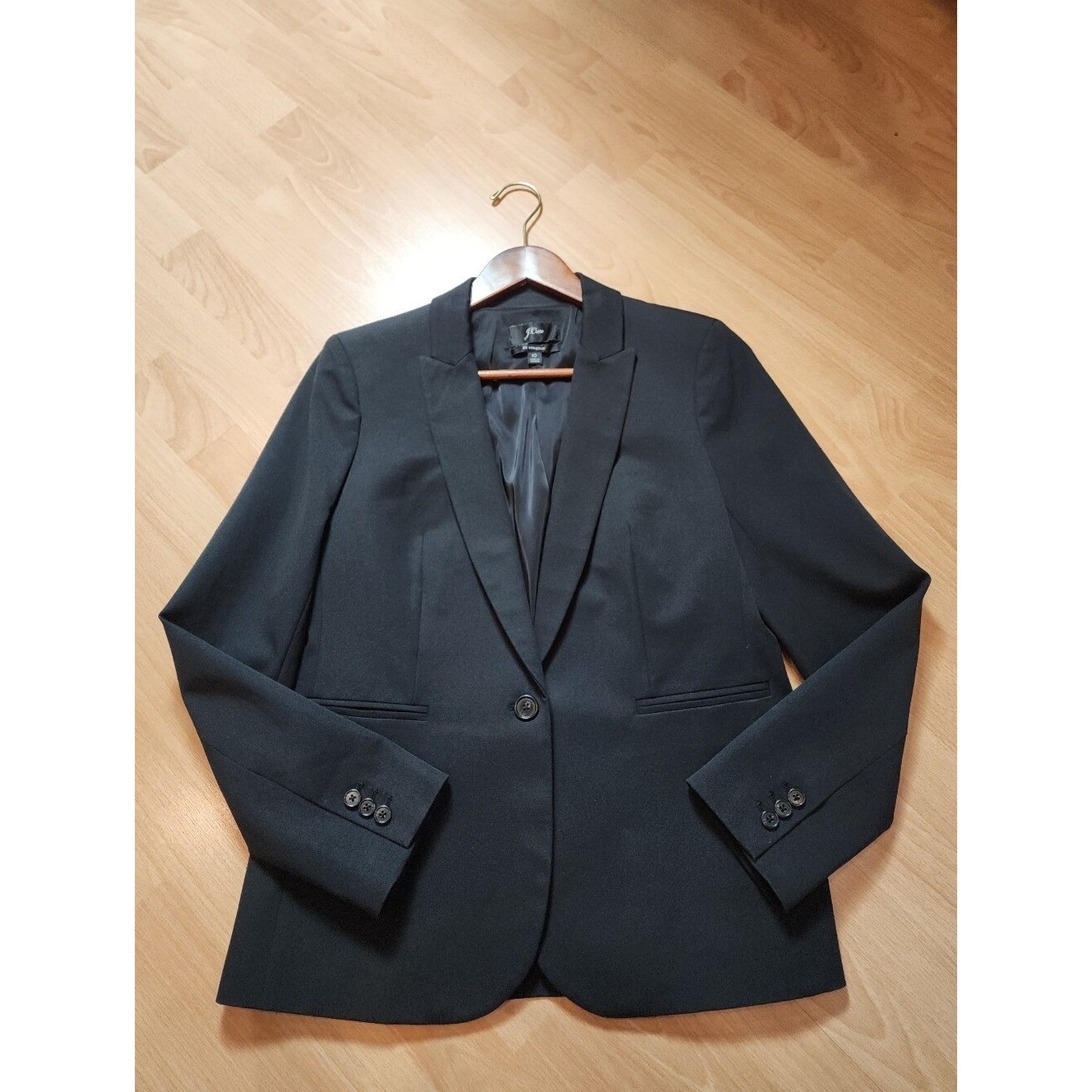 Size 10 J. Crew Bi-Stretch Cotton Blend Black Parke Blazer Jacket Women’s