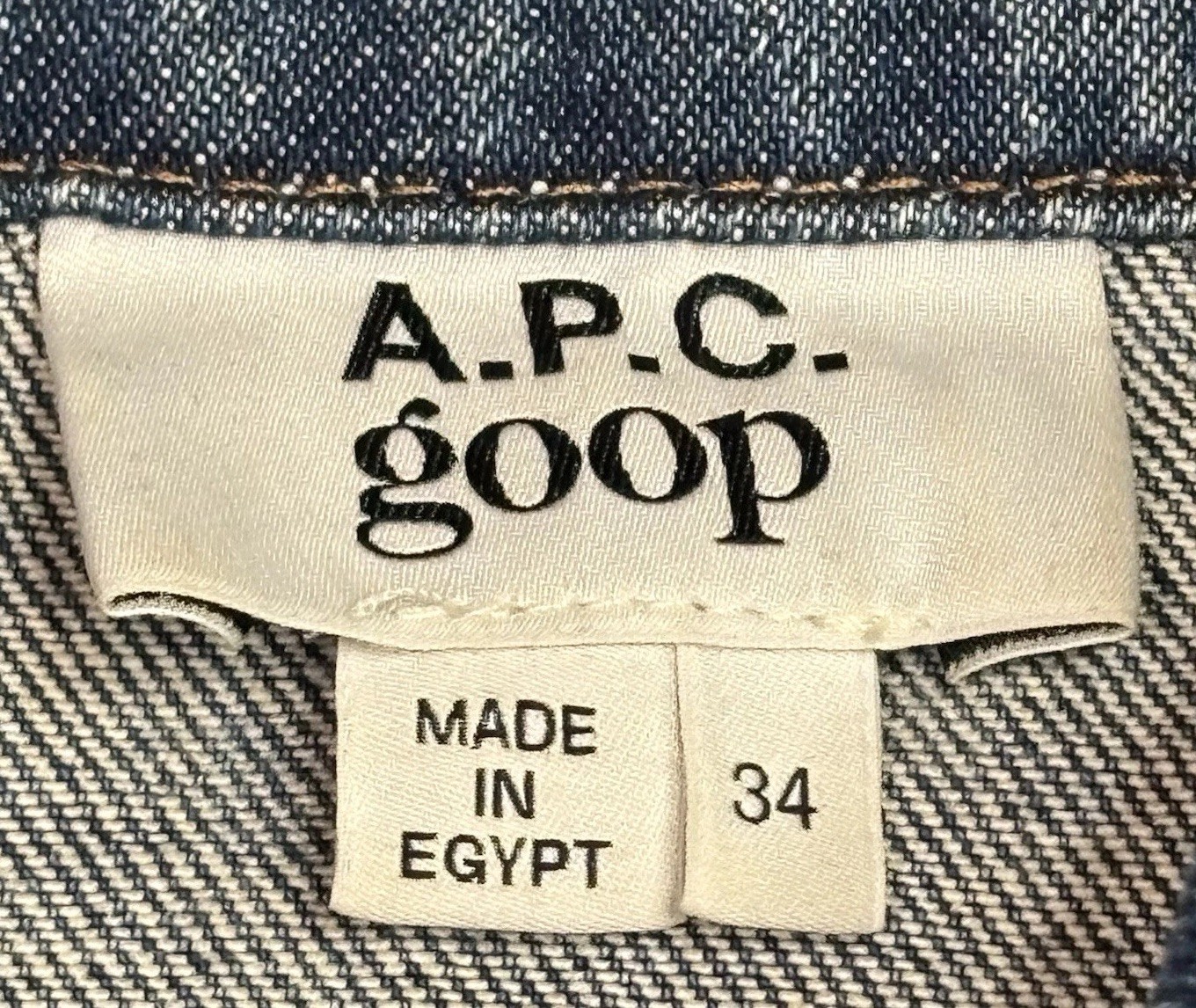 A.P.C. × Goop Denim Jacket Size 34 Made In Egypt