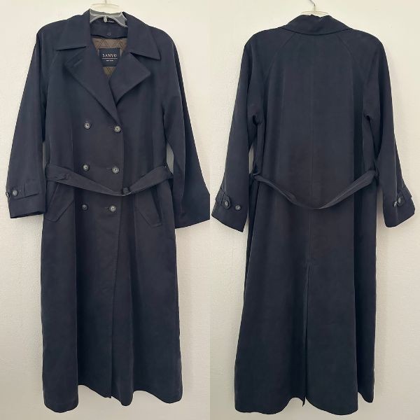 Sanyo New York Trench Coat Removable Wool Liner Vent Belted Quilted Women’s 8