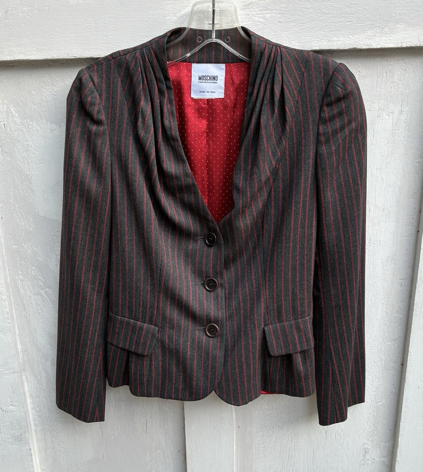 Moschino Size 2 Cheap and Chic Striped Blazer Jacket Italy