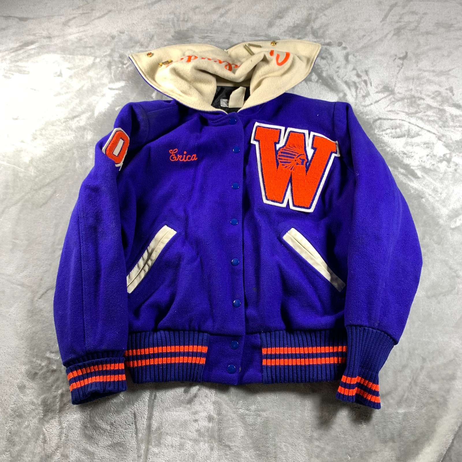 Vintage Allion Varsity Jacket Womens XL 48 Letterman Wool Hood Cheerleader USA