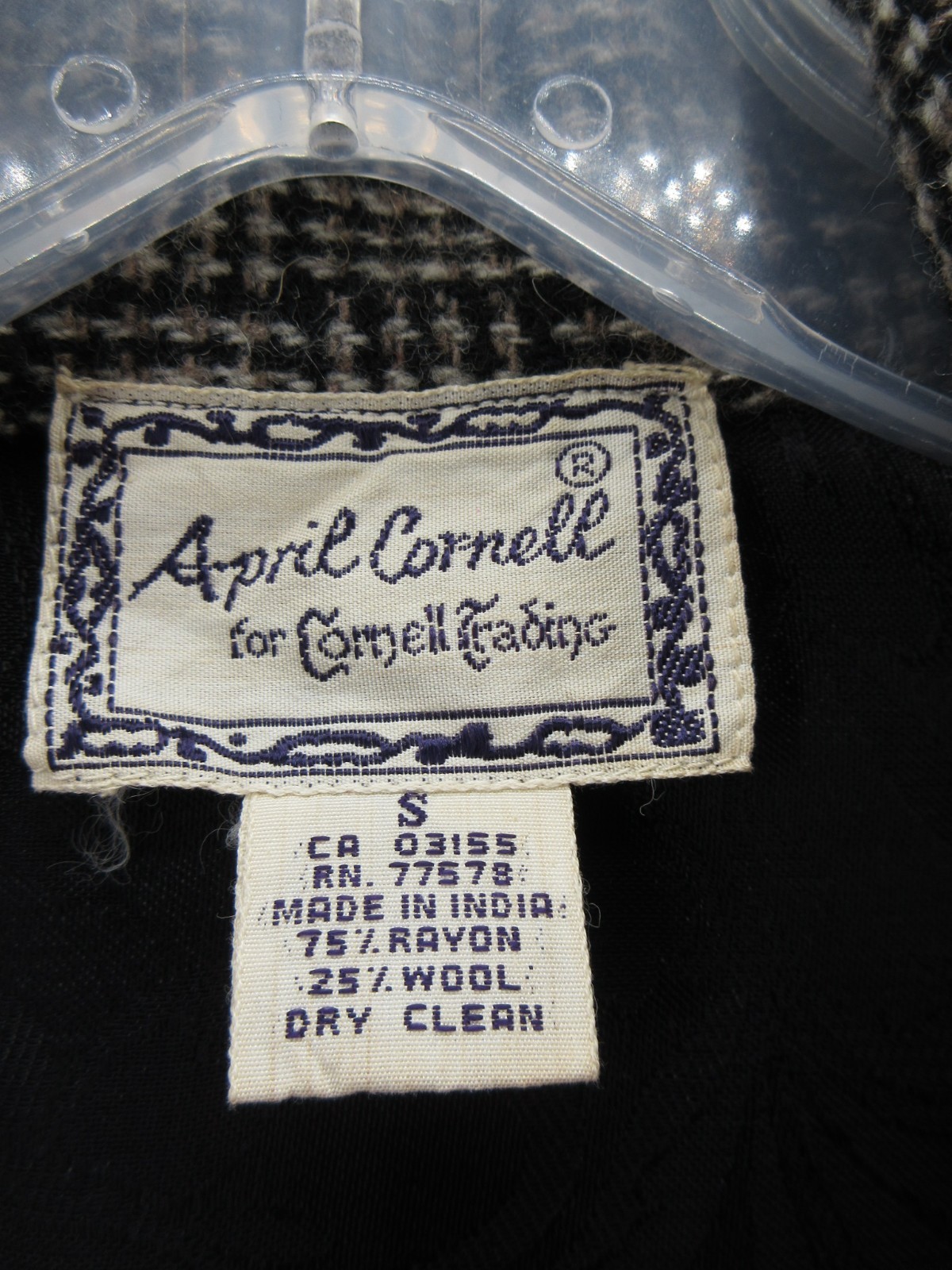 VINTAGE April Cornell Waistcoat Vest Women Small Purple Velour Wool Patchwork *