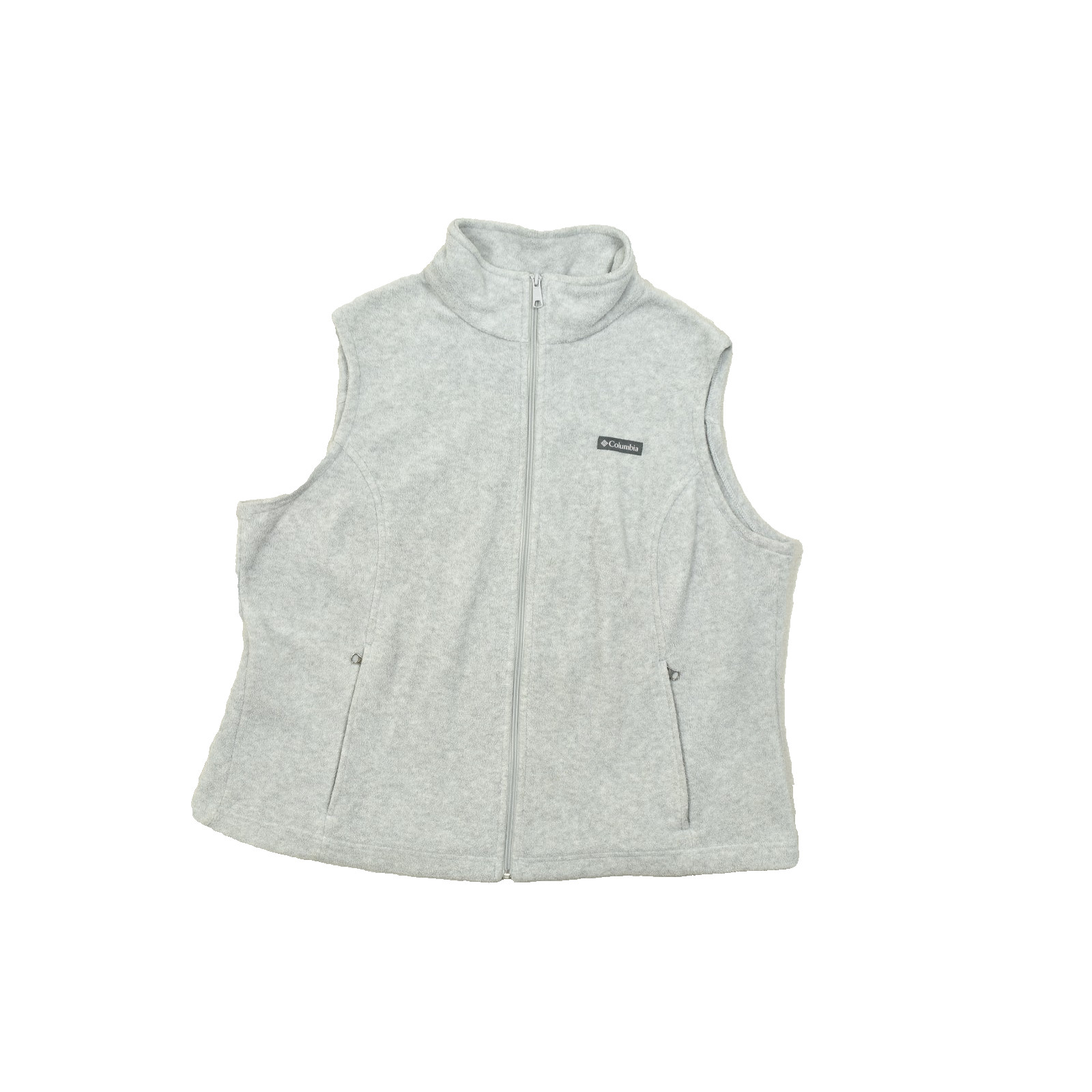 Columbia Women’s 2X Plus Gray Fleece Vest Full Zip Sleeveless Jacket Benton Spri