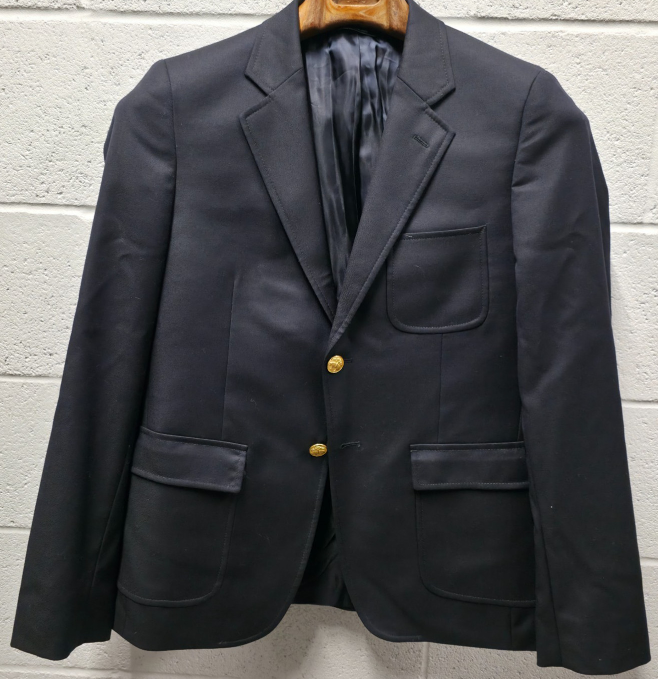 Brooks Brothers Blazer Women 16 Navy Golden Fleece Loro Piana Wool Gold Buttons