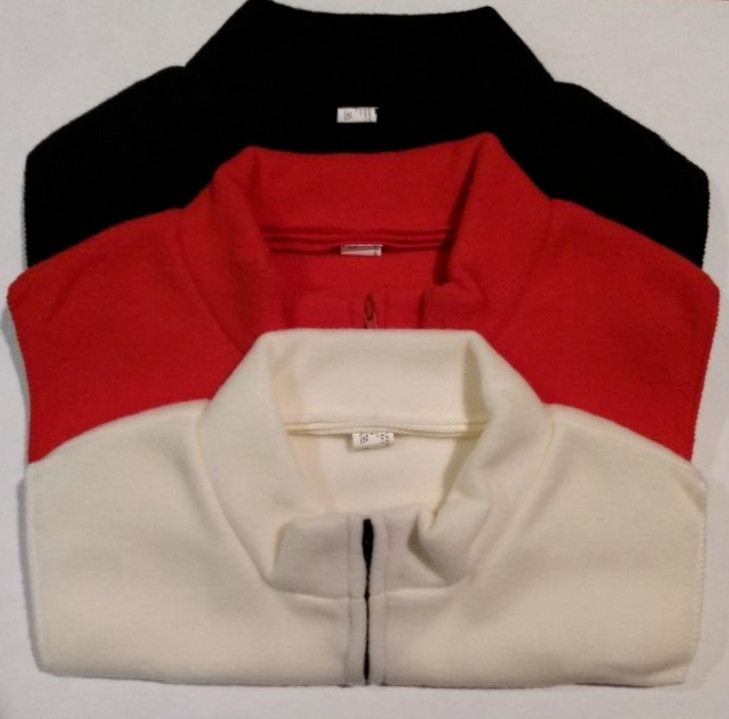 Neck Fleece Dickey 8″ Zipper -Black – Red – Ivory 100% Polyester