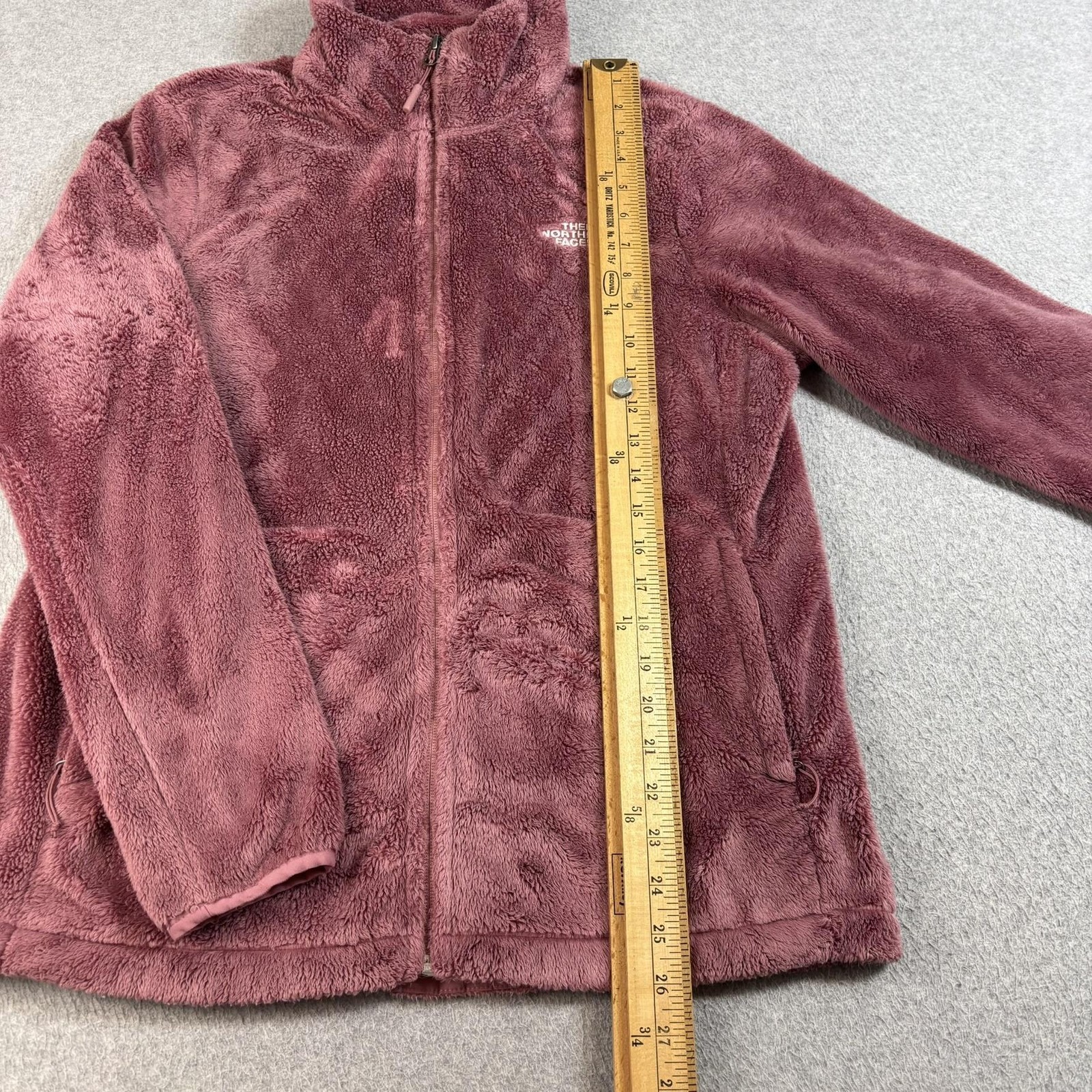 North Face Osito Jacket Womens Large Pink Fleece Plush Full Zip Sherpa Outdoor