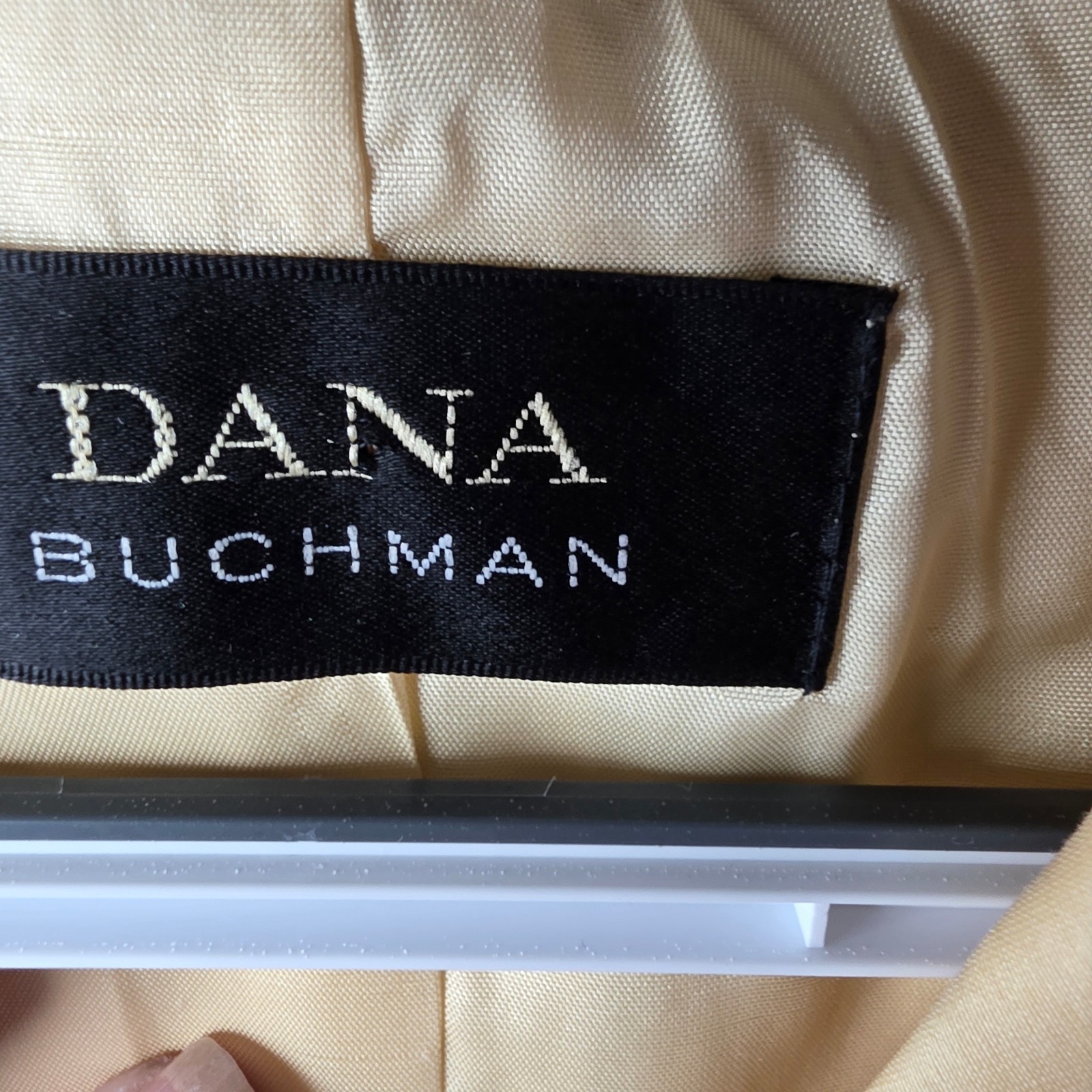 Dana Buchman Blazer Womens 8 Silk Cotton Blend Yellow Pearl Button Jacket