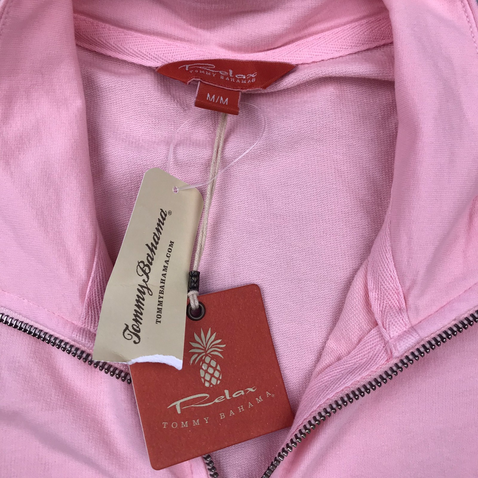 Tommy Bahama Relax Jackert Womens M Pink Full Zip Lightweight Cinch Waist NEW
