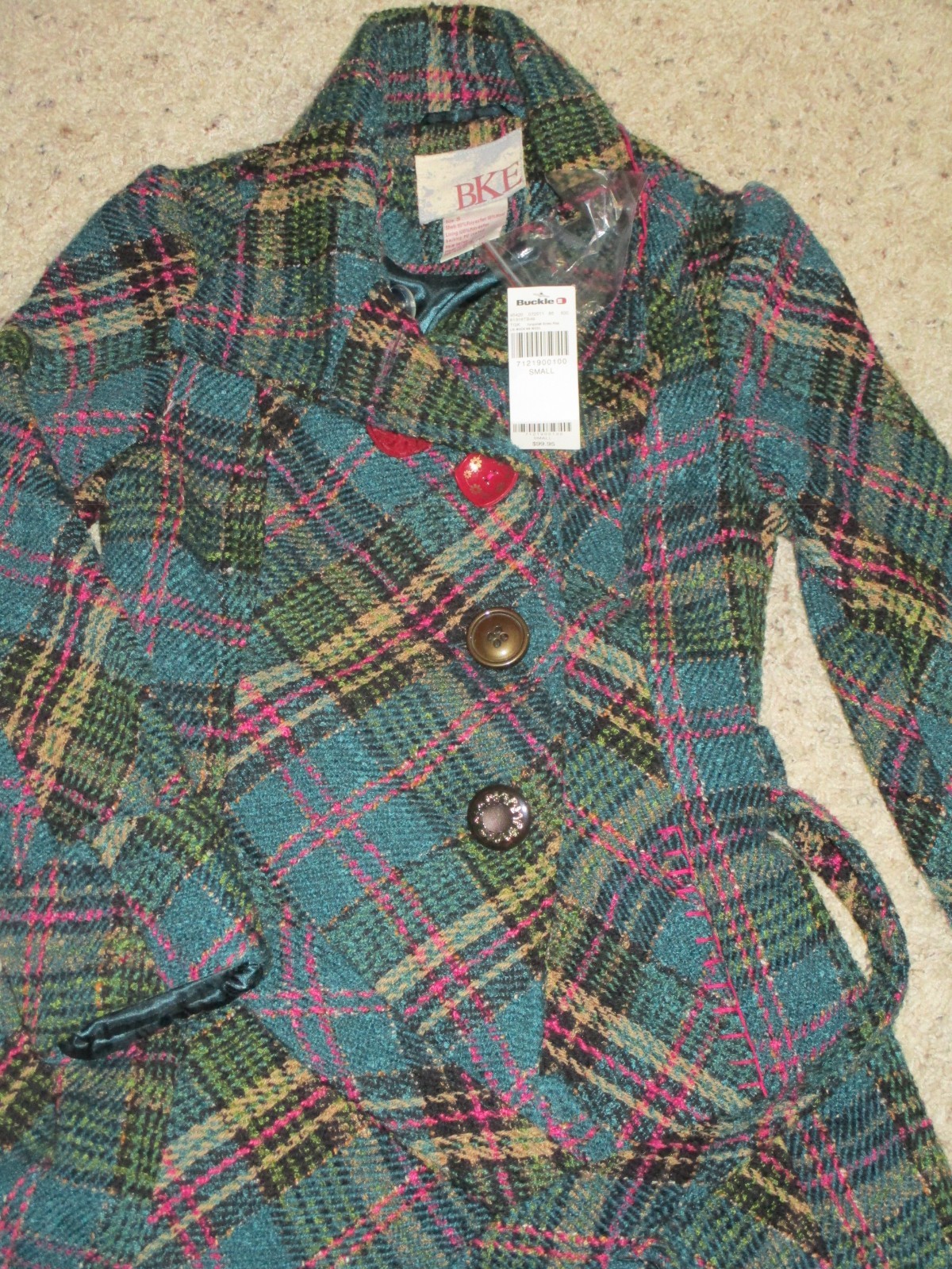 BKE Buckle womens peacoat plaid Size Small NWT