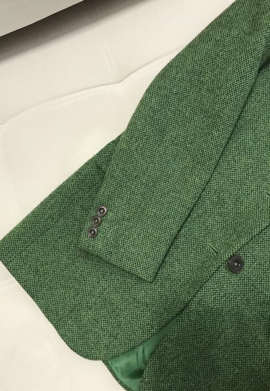 Vintage MAX MARA 100% Pure New Wool Tweed Blazer – Deep Green Multi-Size Detail