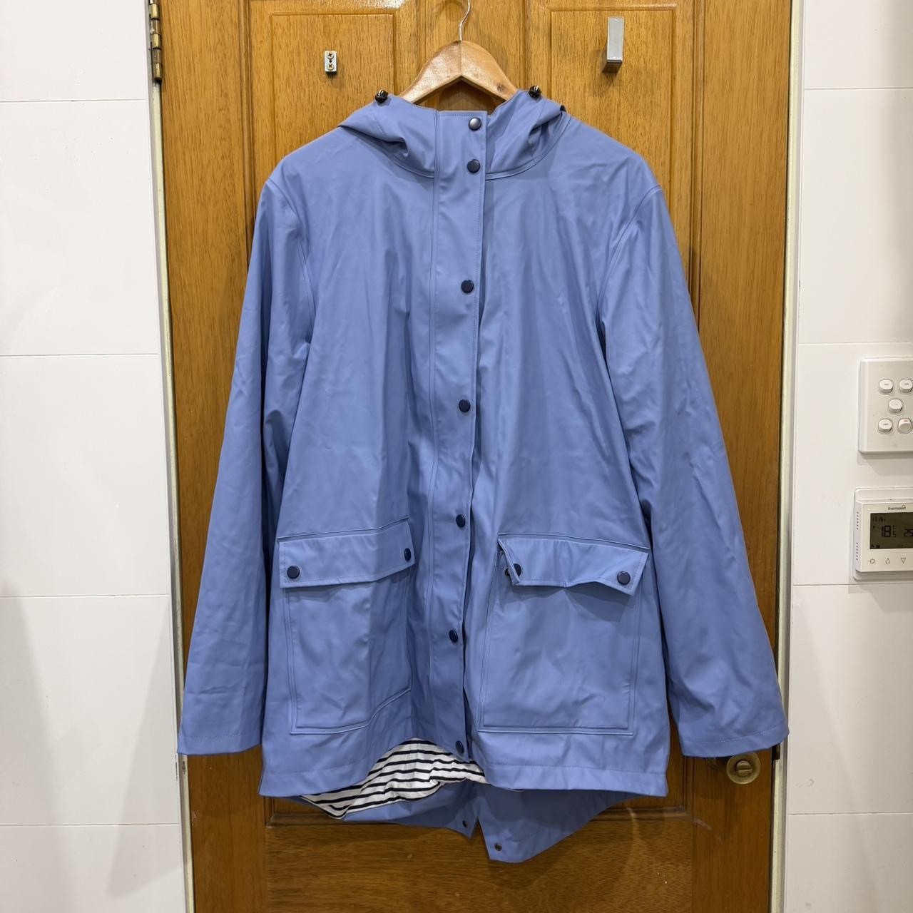 RAINKOAT stripy sailor raincoat storm blue size medium