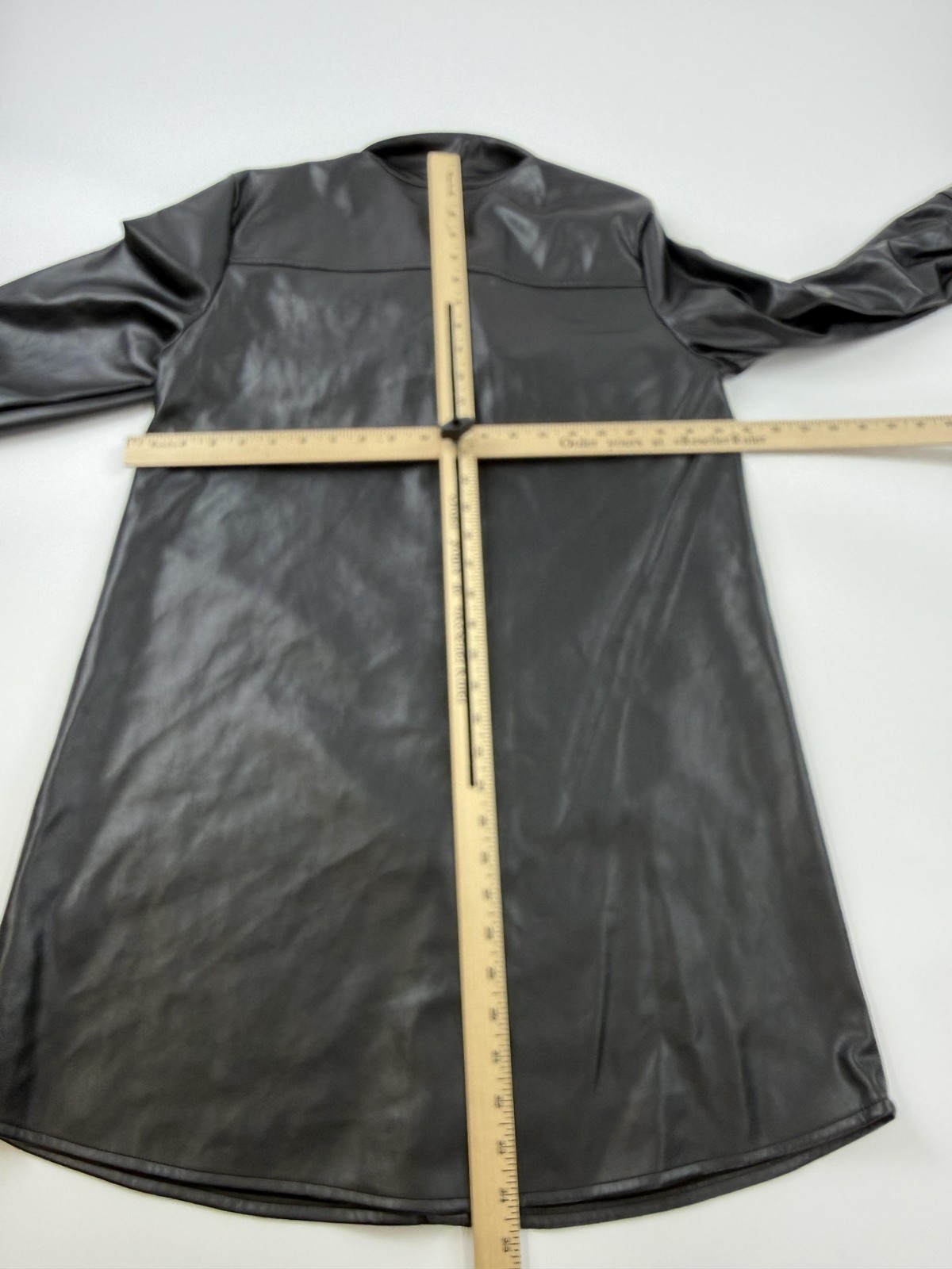 BB Dakota Steve Madden Coat Womens Large Black Faux Leather Shirt Jacket