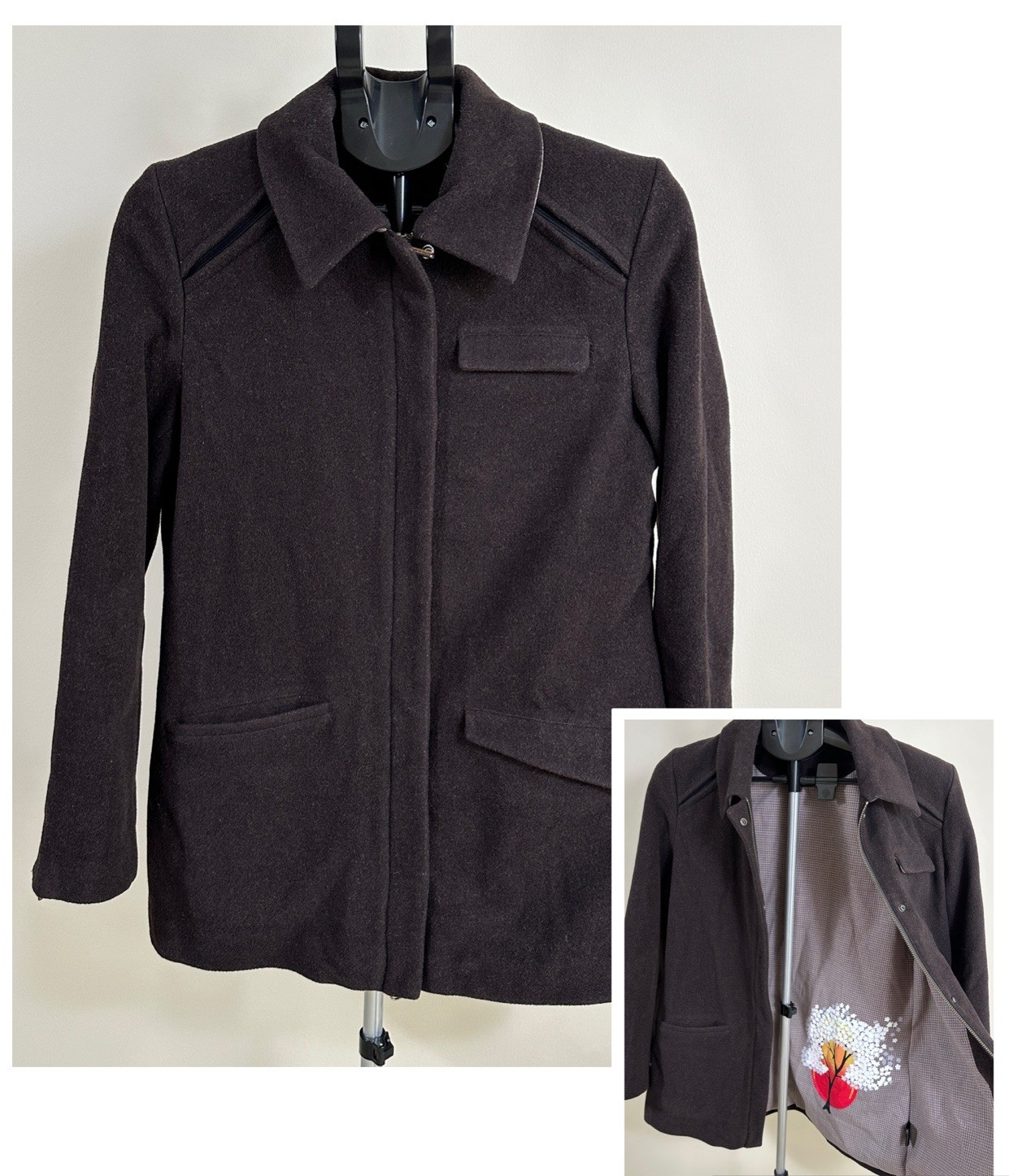 Smartwool Women’s Banff Merino Wool Jacket Sz Small Choco Brown Full Zip Lined