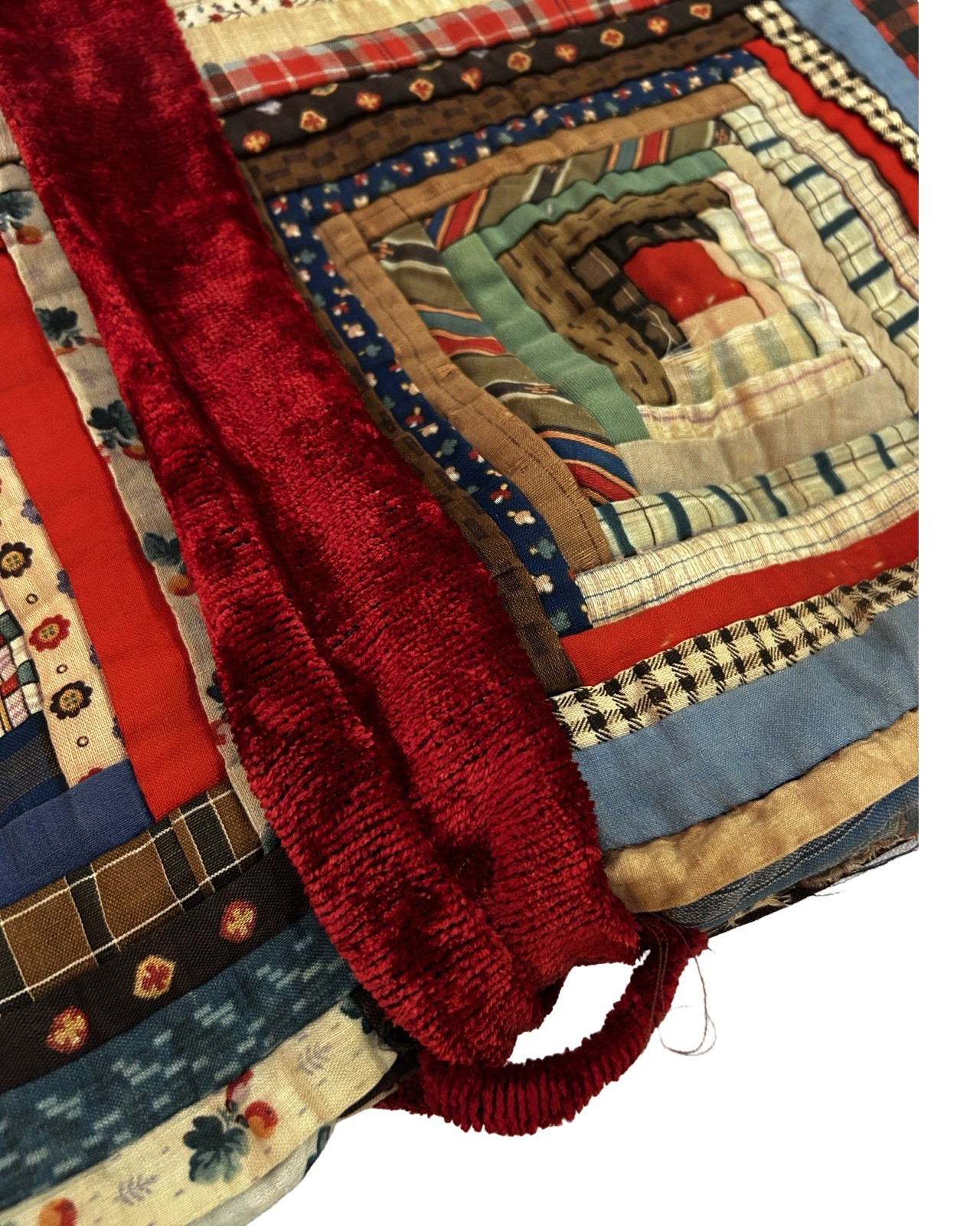 Handcrafted Vintage Log Cabin Quilt Up Cycled Long Coat Size Large NEW!!!