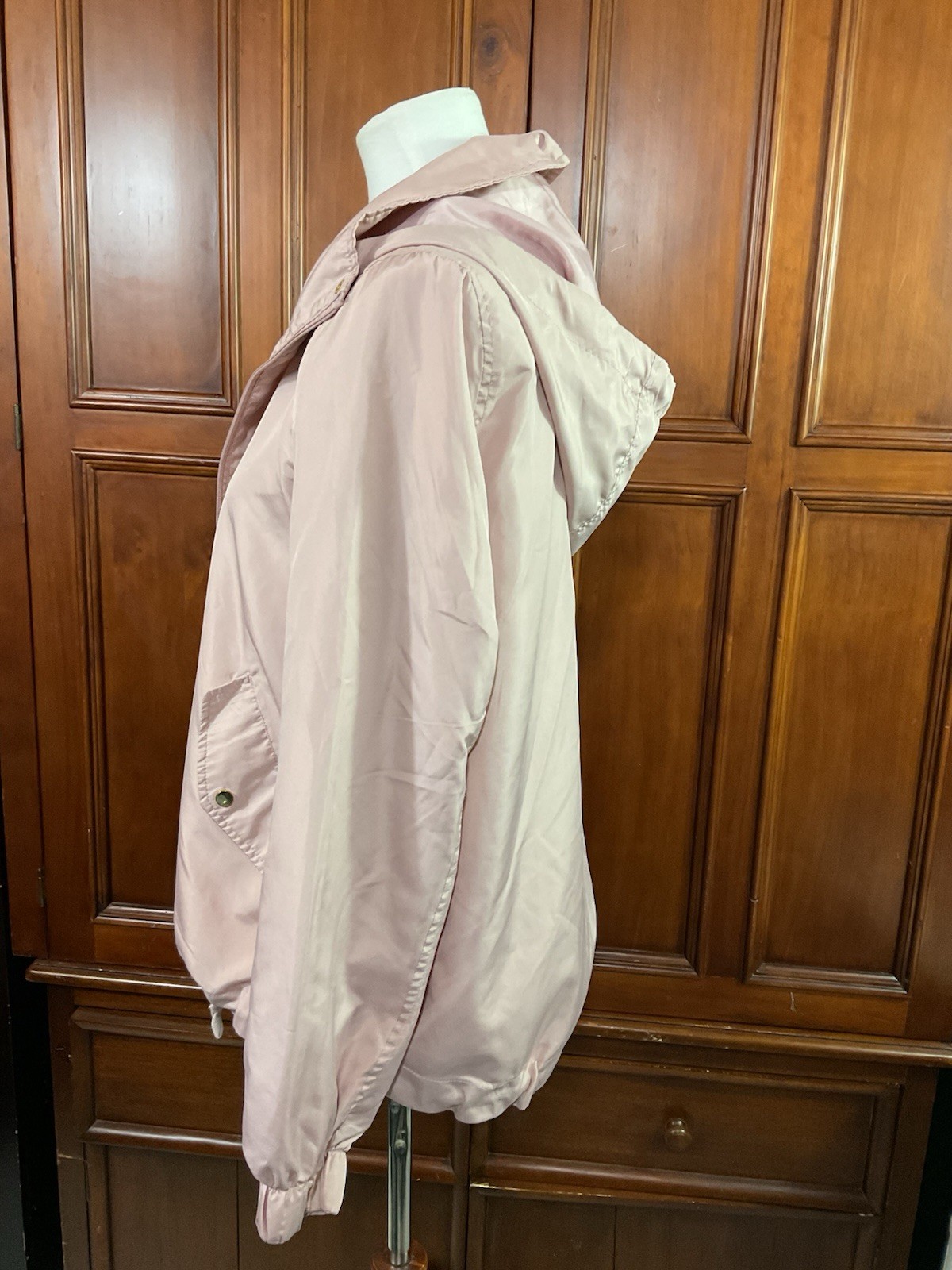Catherine Malandrino Jacket Lightweight Solid Pink Size Small Women’s Hooded Zip