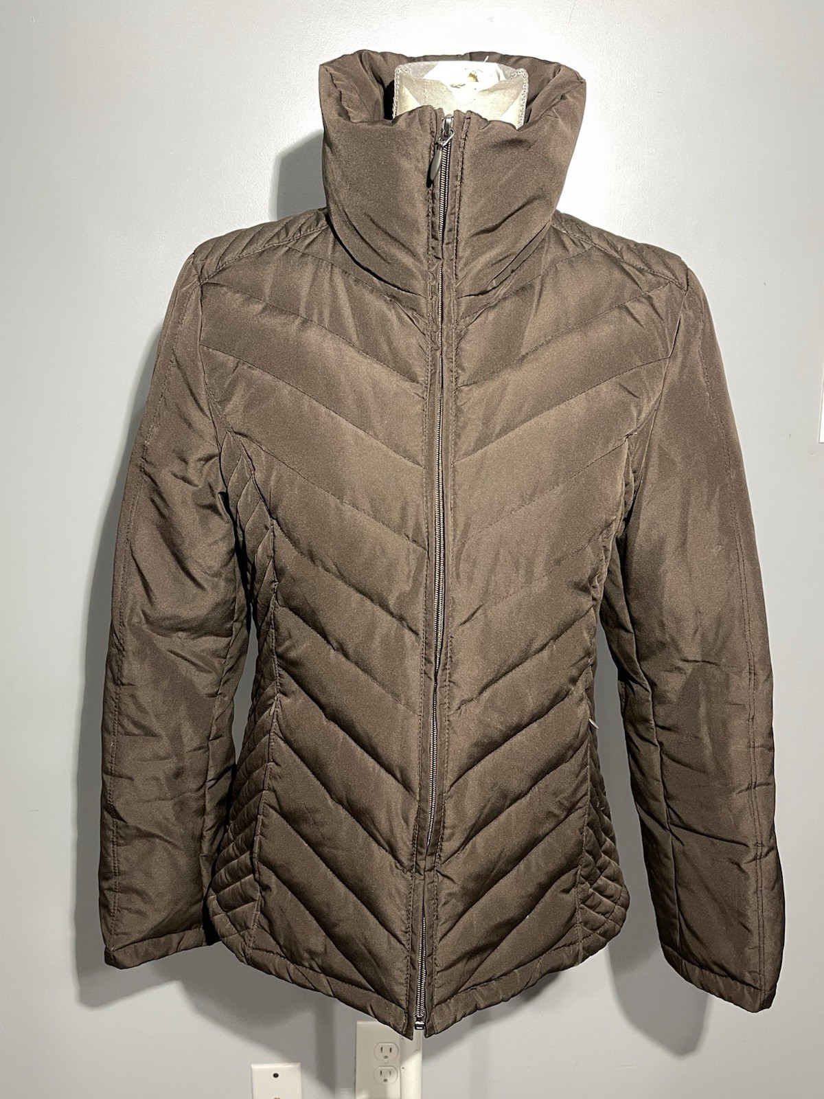 KENNETH COLE REACTION Women’s Size M Black Down Feather Zip-Up Puffer Jacket