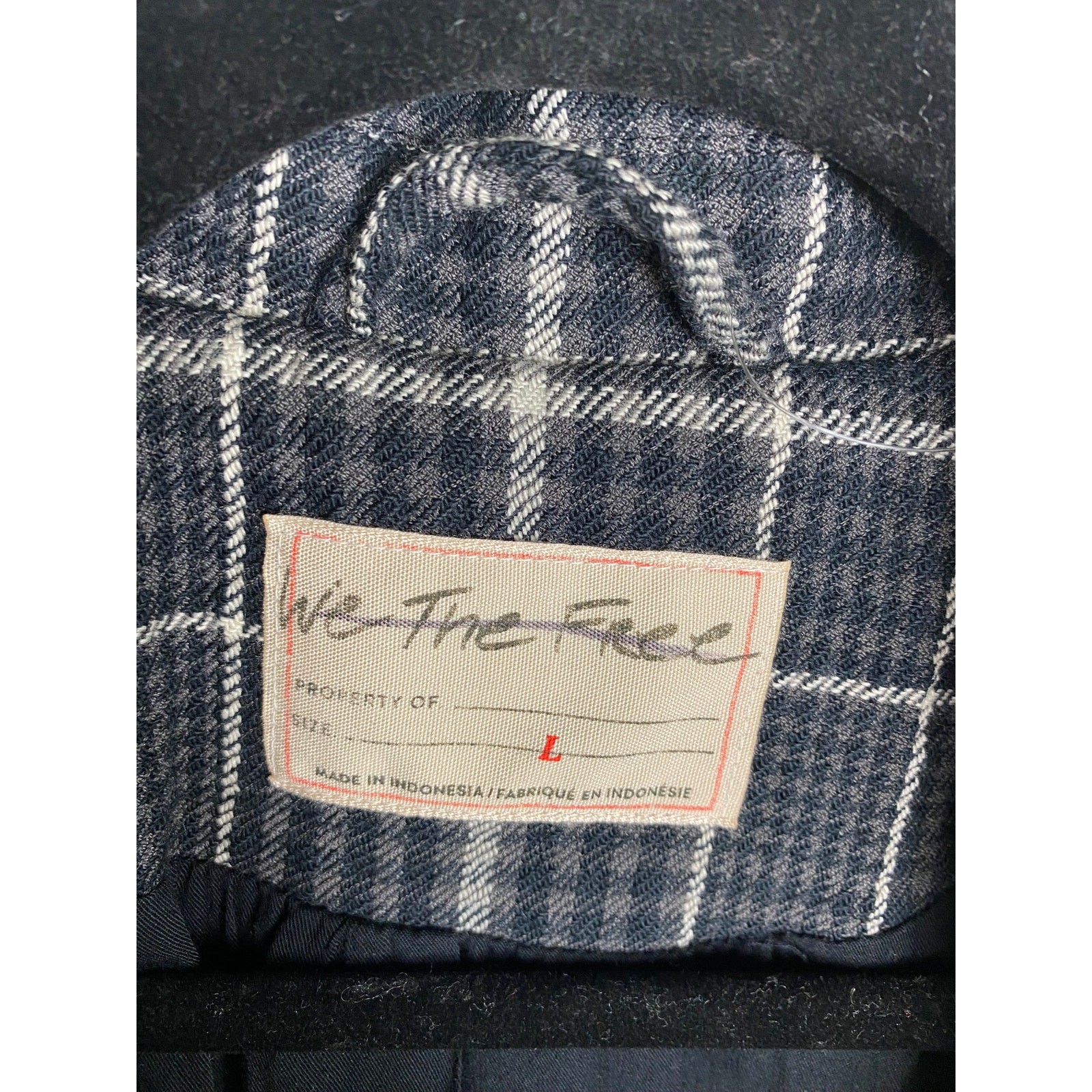 FREE PEOPLE JACKET L BLAZER OVERSIZED CHECK GINGHAM ACADEMIA GRUNGE EDGY