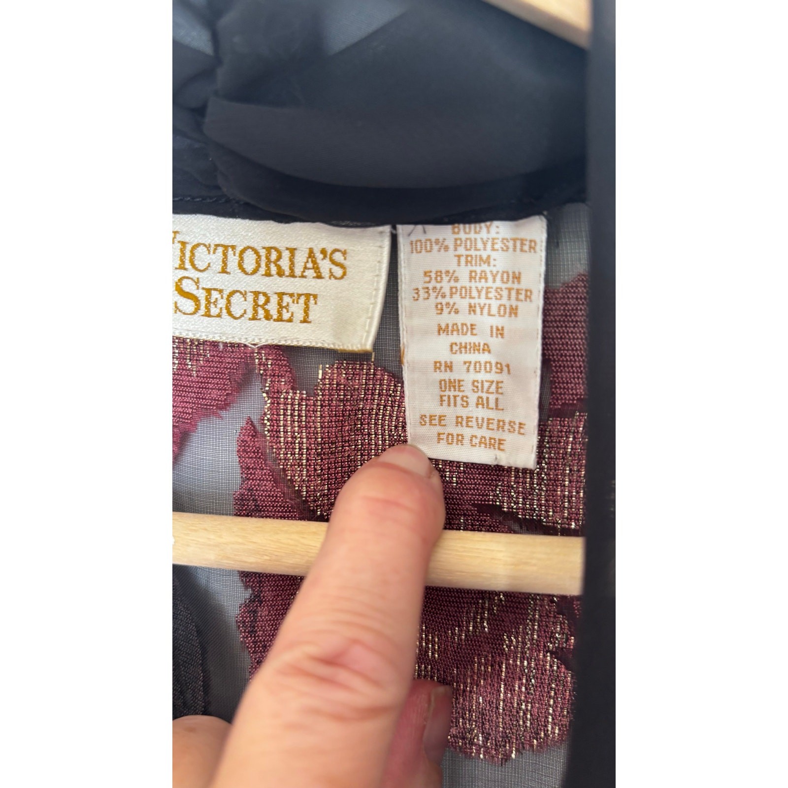 VTG Victoria’s Secret Gold Label Sheer Kimono Velvet Burnout Glitter Whimsygoth