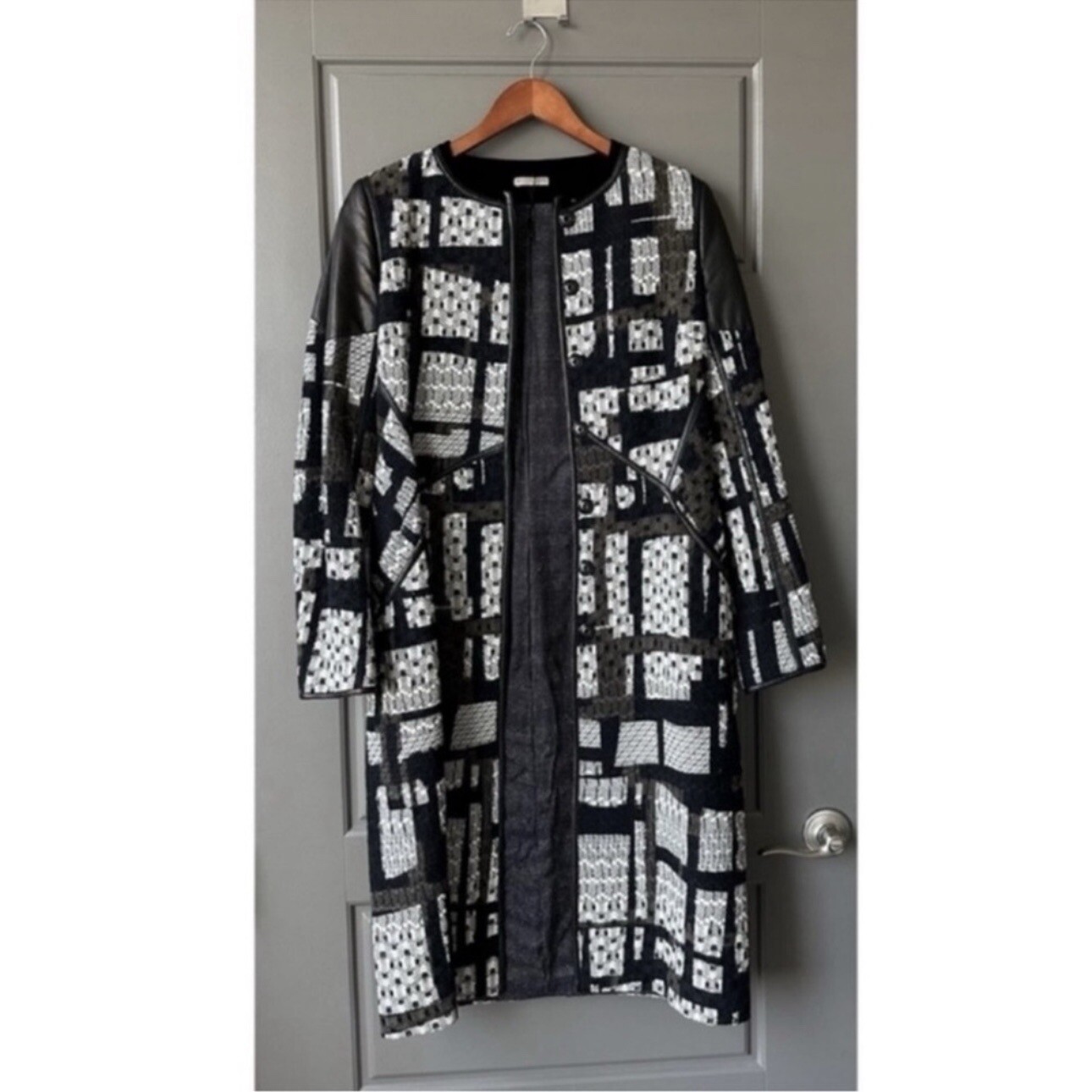 Bottega Veneta 2012 Fall Collection leather wool coat size 42