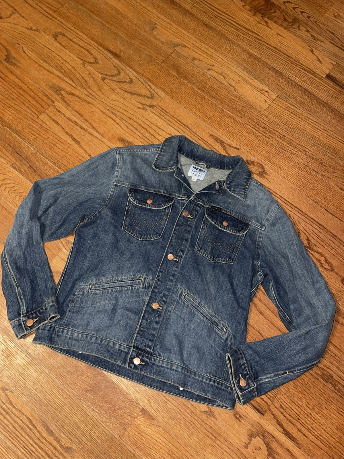 Wrangler Pacsun Jacket Womens Large Denim Jean Trucker Western Pockets EUC