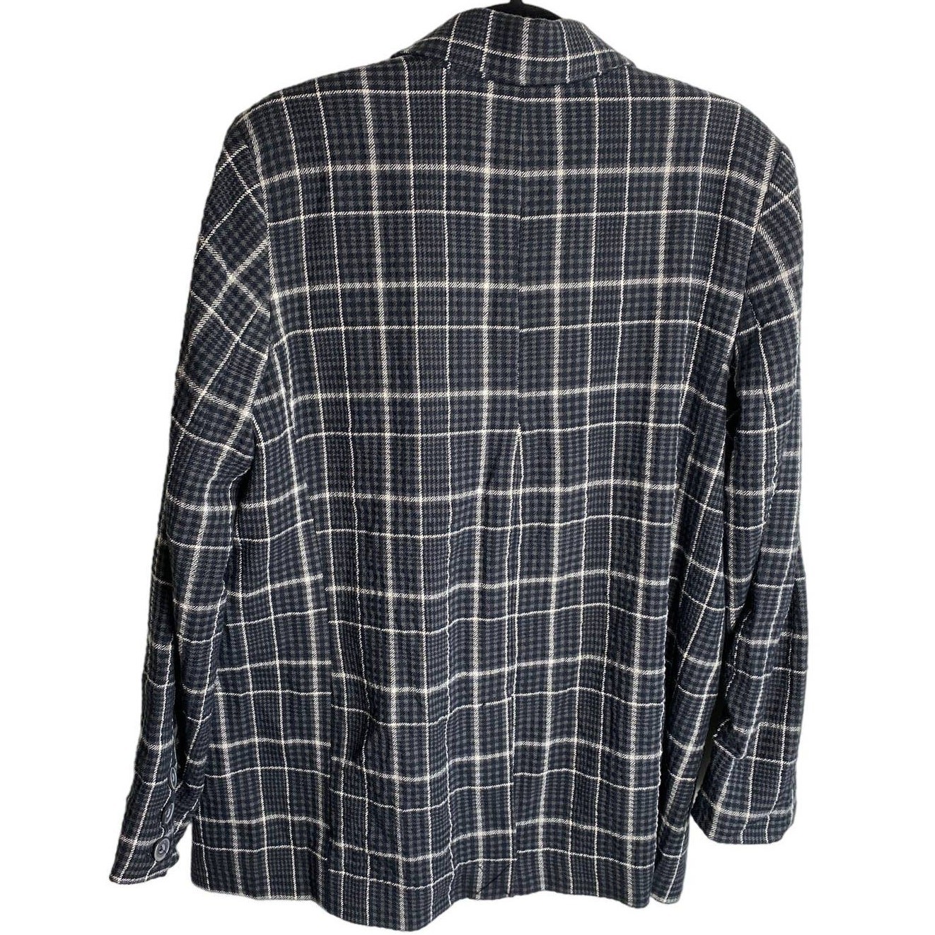 FREE PEOPLE JACKET L BLAZER OVERSIZED CHECK GINGHAM ACADEMIA GRUNGE EDGY