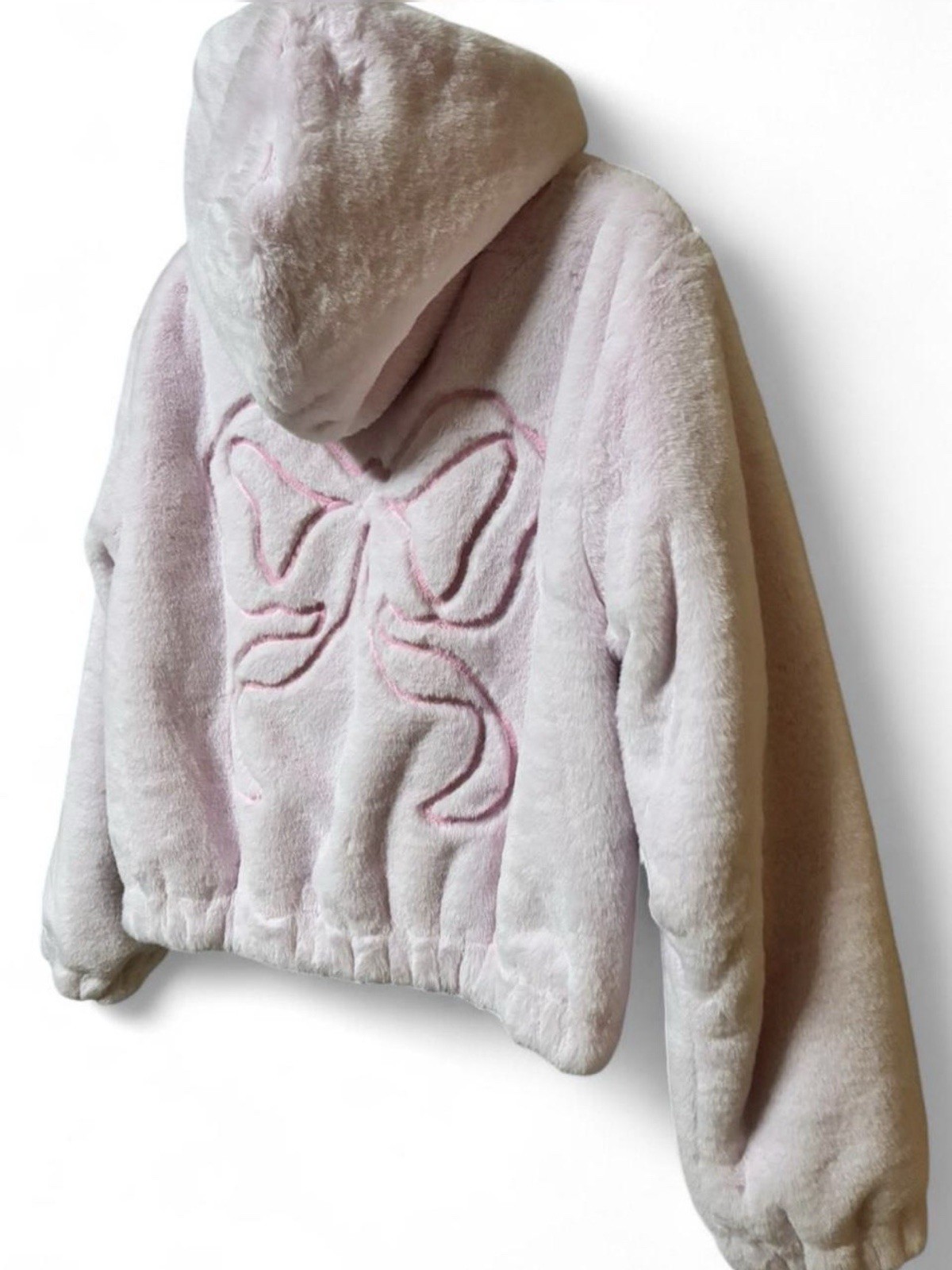 Limited Edition PINK X LoveShackFancy Faux Fur Bomber Jacket Sized XL NWT