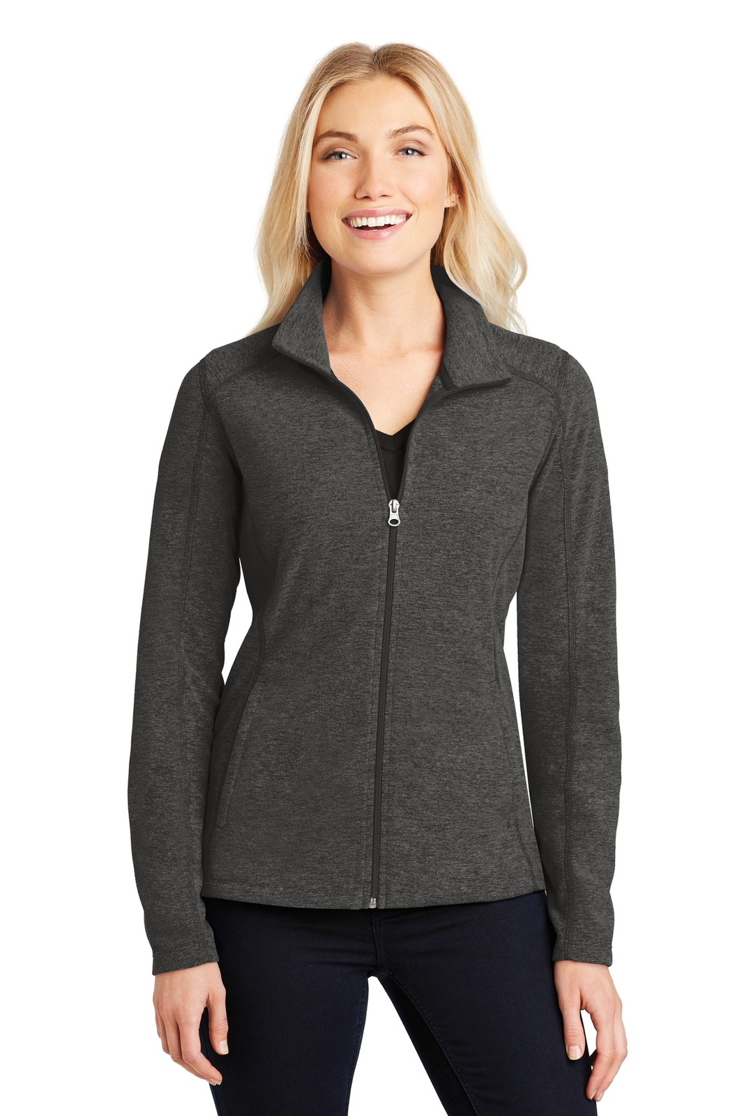 Port Authority Womens Long Sleeve Heather Microfleece Full-Zip Jacket L235