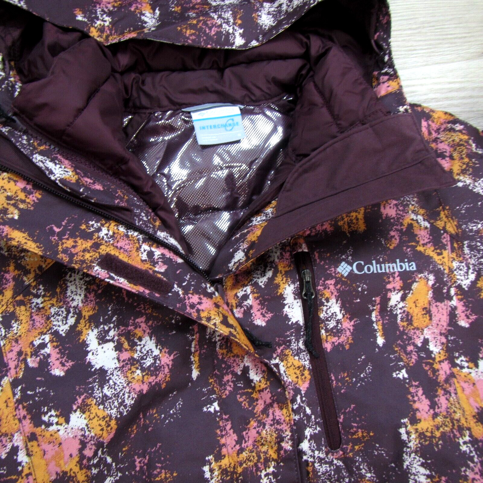 NEW COLUMBIA $230 WOMENS WHIRLIBIRD V PRINTED INTERCHANGE JACKET SMALL SKI SNOW