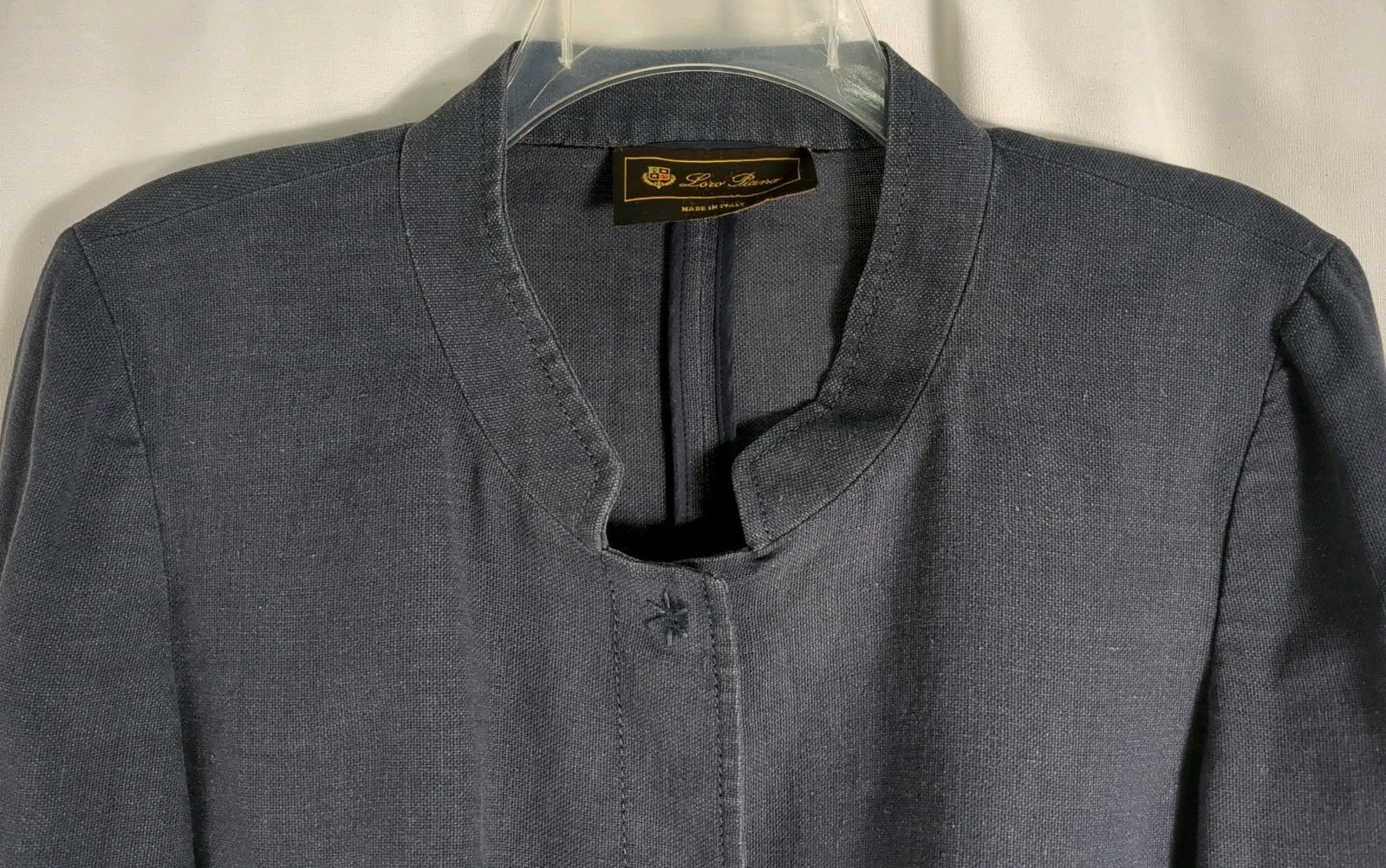✨💙 Loro Piana Heathered Navy Silk Linen Blend Snap Front Blazer Jacket – IT 46