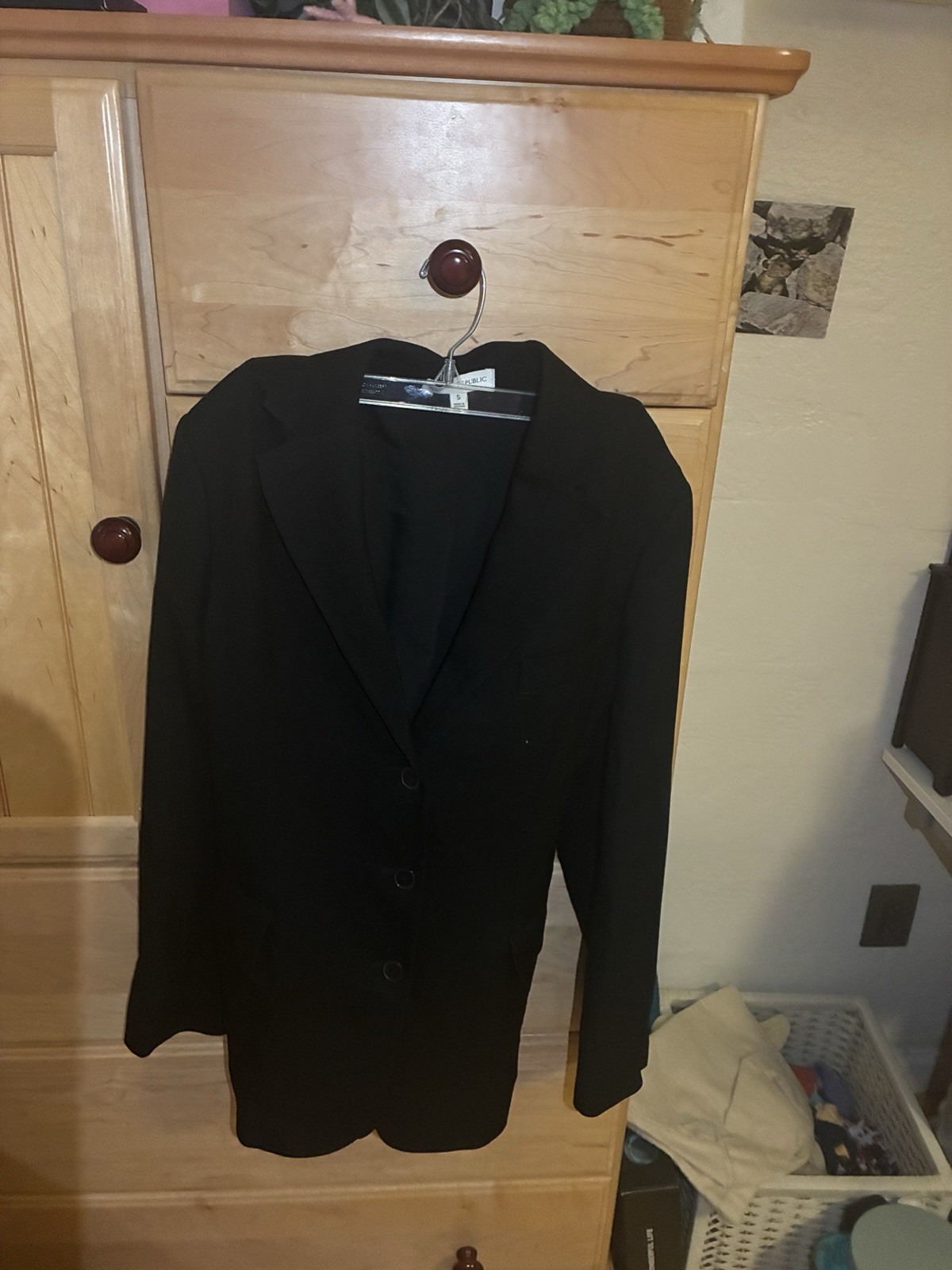 Banana Republic Women’s Black Lined Blazer, Button Closure, Long Sleeve, S