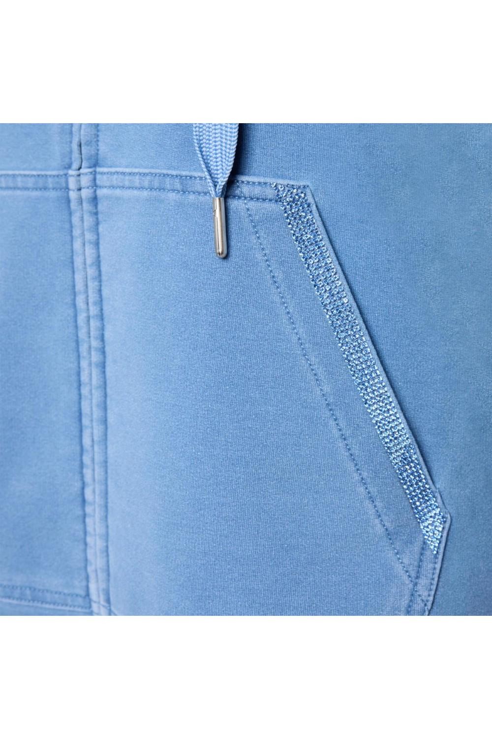 DG2 by Diane Gilman Women’s Knit Crystal Trimmed Swing Jacket Chambray