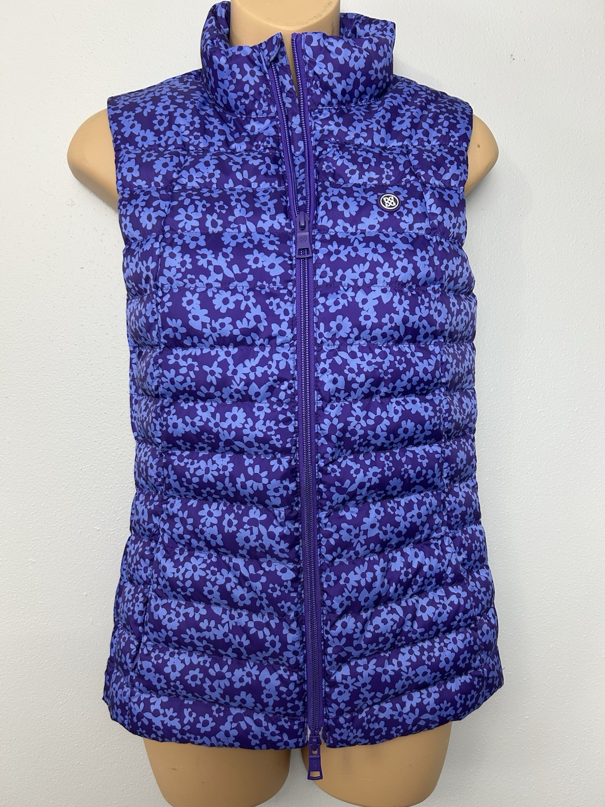 G/FORE Women’s Violet Floral Quilted Puffer Vest Golf Outerwear Sz S Retail $225